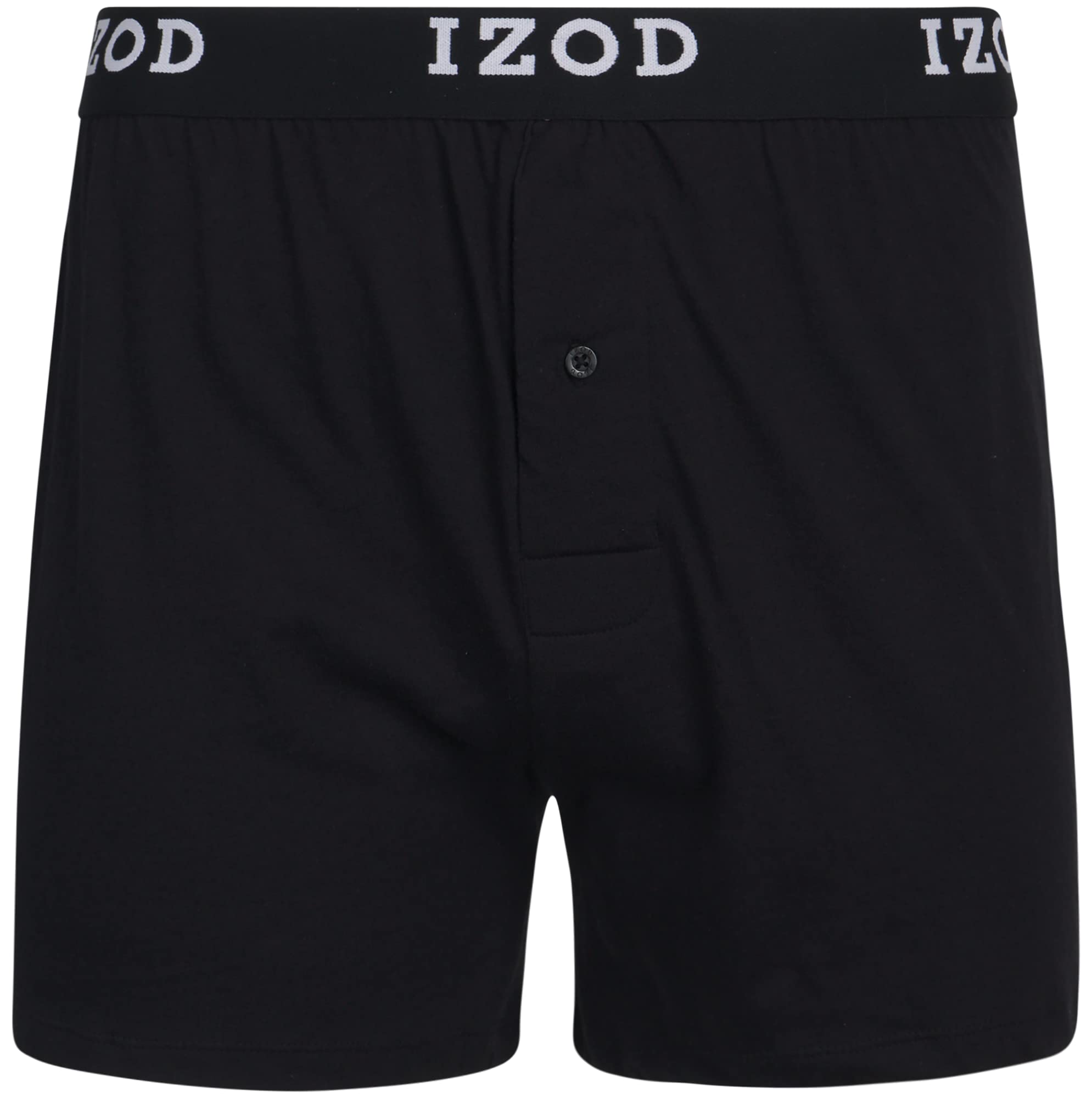 IZOD Men's Boxer Shorts 4-Pack - Classic Knit Underwear with Functional Fly - Soft & Breathable Cotton Boxer Briefs for Men (Sizes M-2XL) - Perfect for Everyday Wear, Workout & Lounging