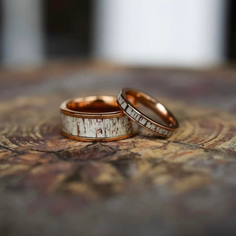 Arches & Rose Gold Kenai Couples Matching Jewelry Set - Perfect for Anniversaries, Weddings & Romantic Gifts