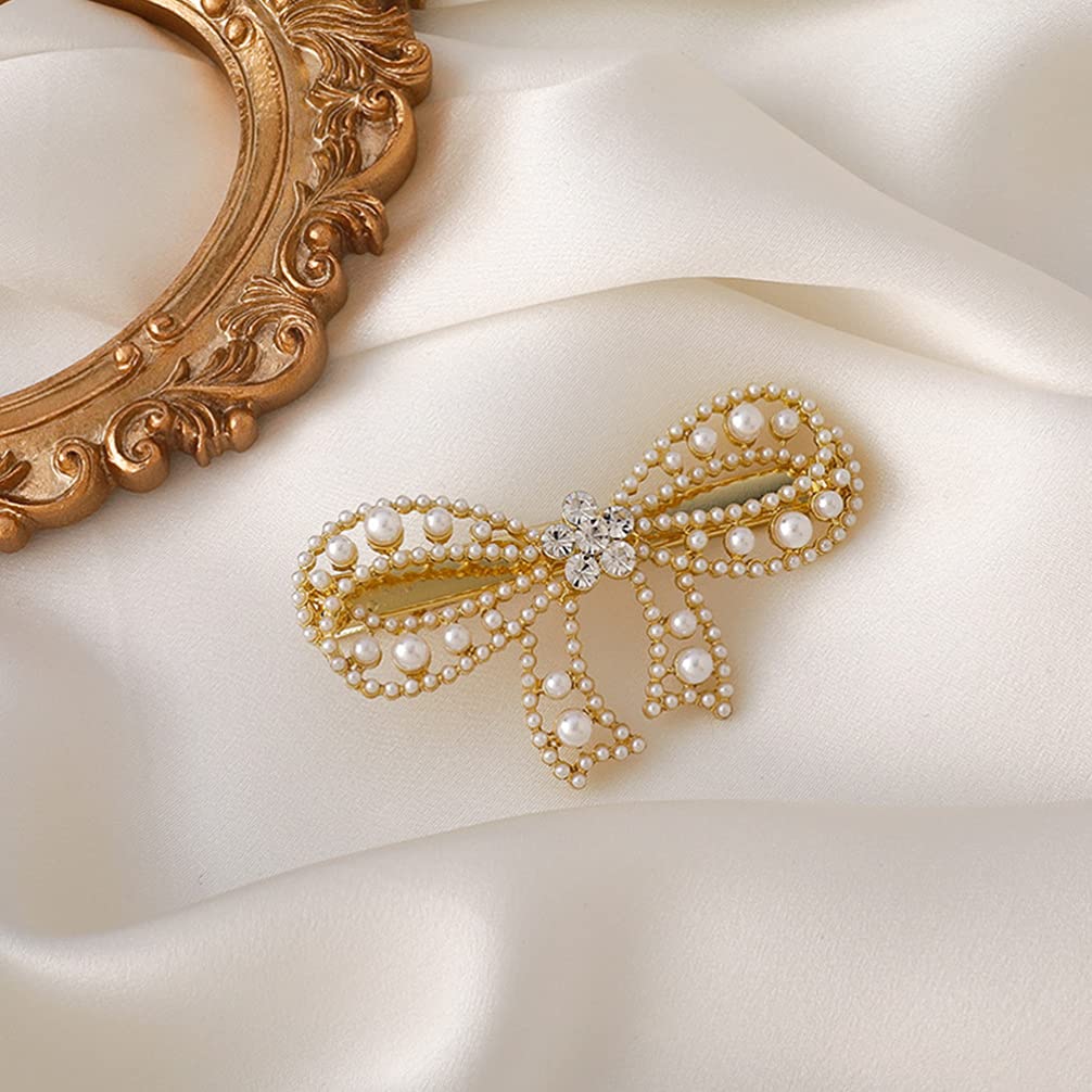 Beaupretty Large Pearl Hair Clips for Women & Girls - Elegant Bow Hair Barrettes & Fashion Hair Accessories | Perfect for Weddings, Parties & Everyday Wear