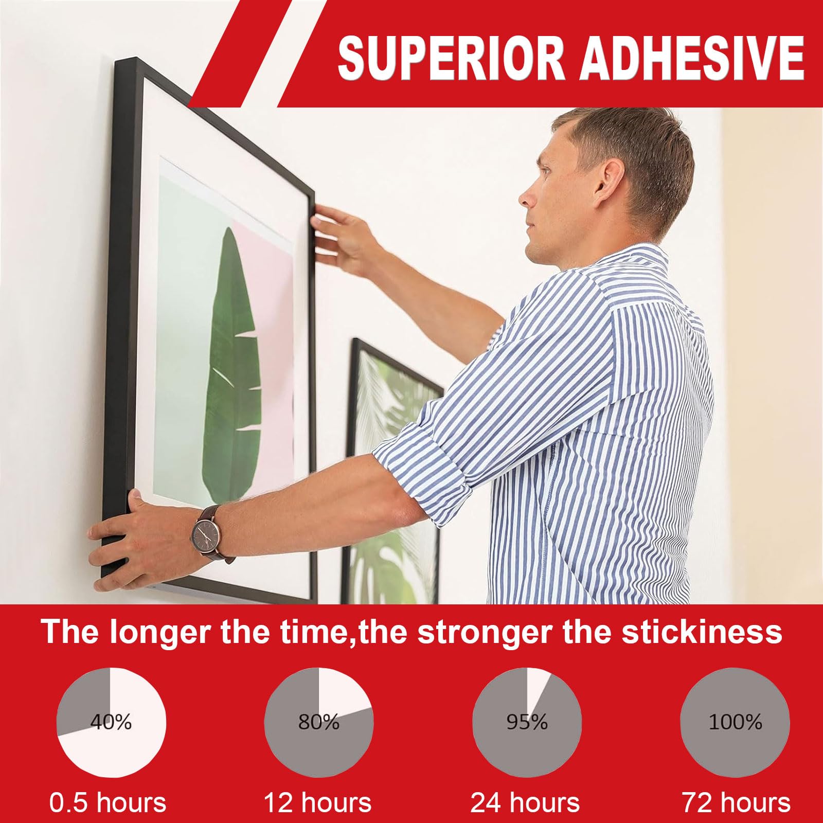 Extra Strong Double Sided Tape 1 inch x 16.5FT - Heavy Duty Mounting Adhesive for Walls, Cars, LED Strips | VHB Grade for Home & Office Decor - Perfect for Hanging Frames, Securing Carpets & DIY Projects