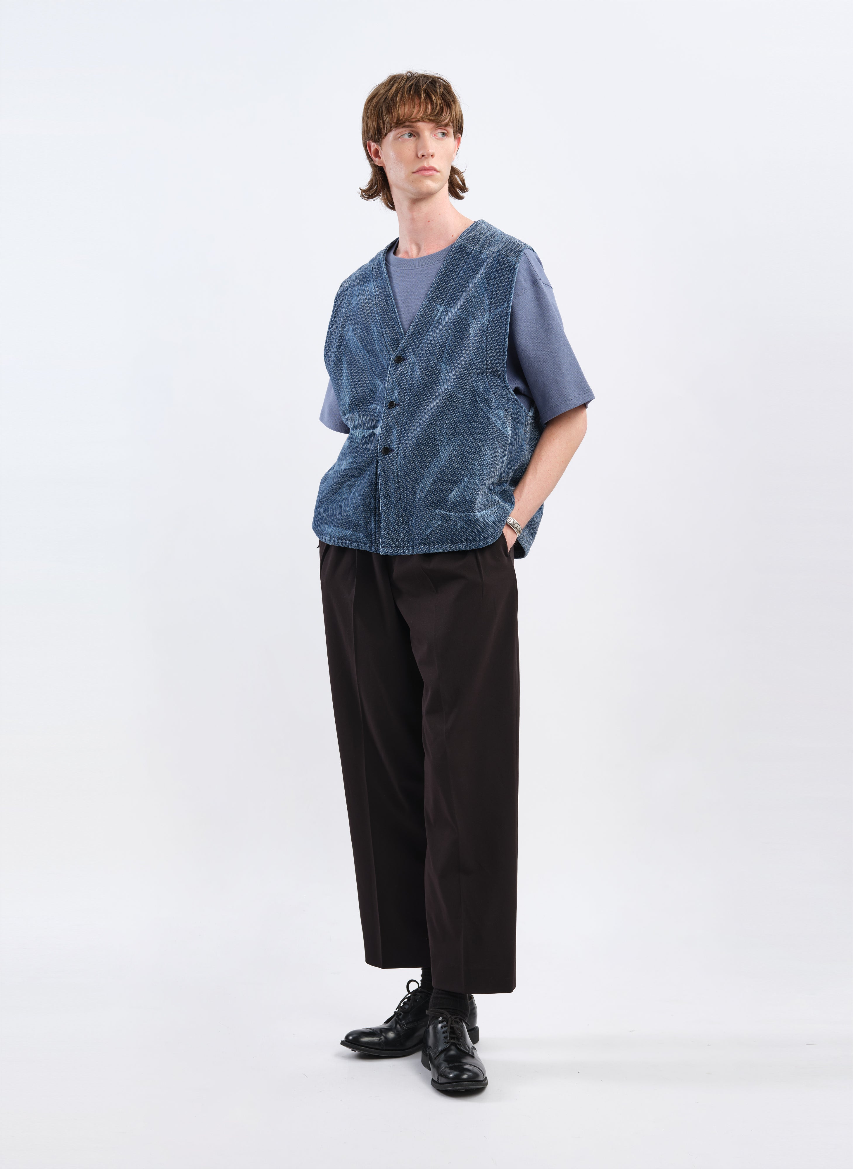 Stylish Indigo Cotton Polyester Jersey Waistcoat Vest for Men & Women | Comfortable Stretch Fabric | Perfect for Casual Wear, Office Outfits & Layering