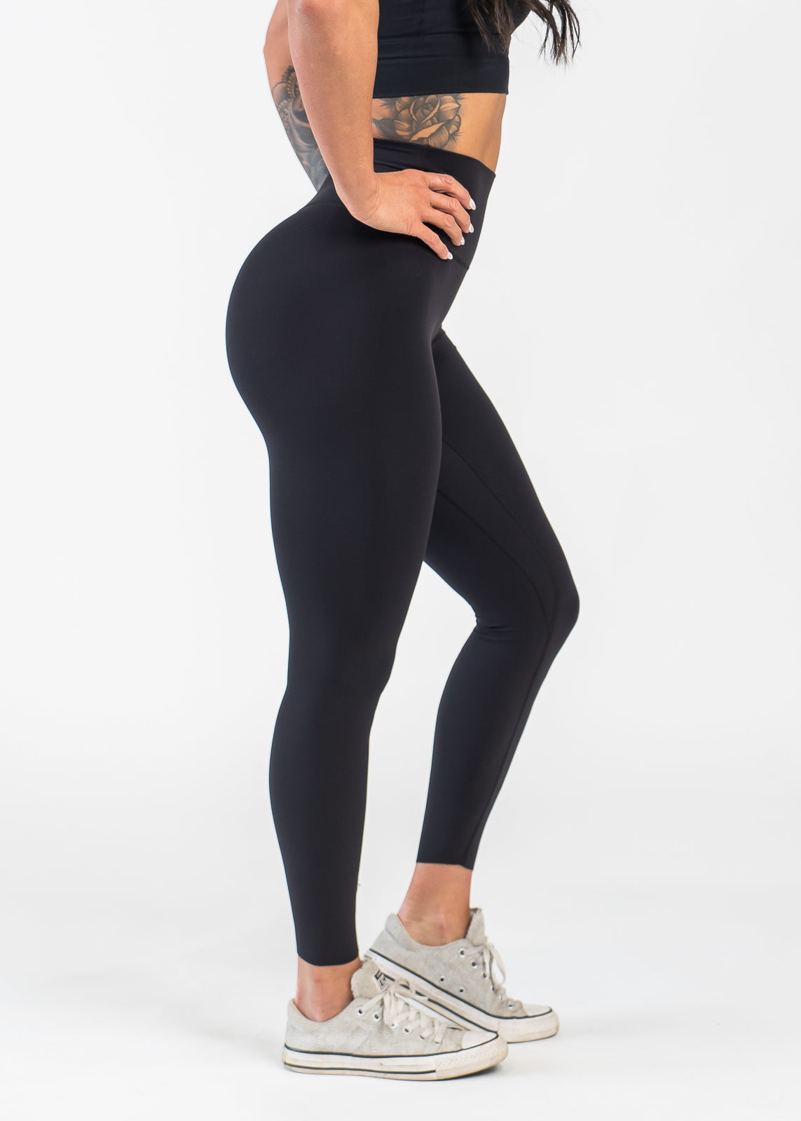 NKD Leggings for Women - High Waist Yoga Pants, Tummy Control Workout Leggings - Black | Perfect for Gym, Running, Yoga & Everyday Wear