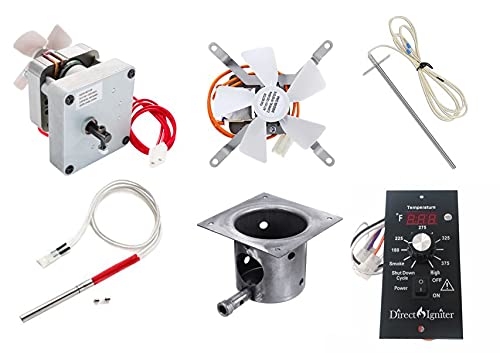 **Traeger Grill Rebuild Kit - Auger Motor, Fan, Hot Rod, RTD, SS Burn Pot & Control Board - Full Replacement Parts for AC Traeger Pellet Grills - Perfect for BBQ, Smoking & Outdoor Cooking**