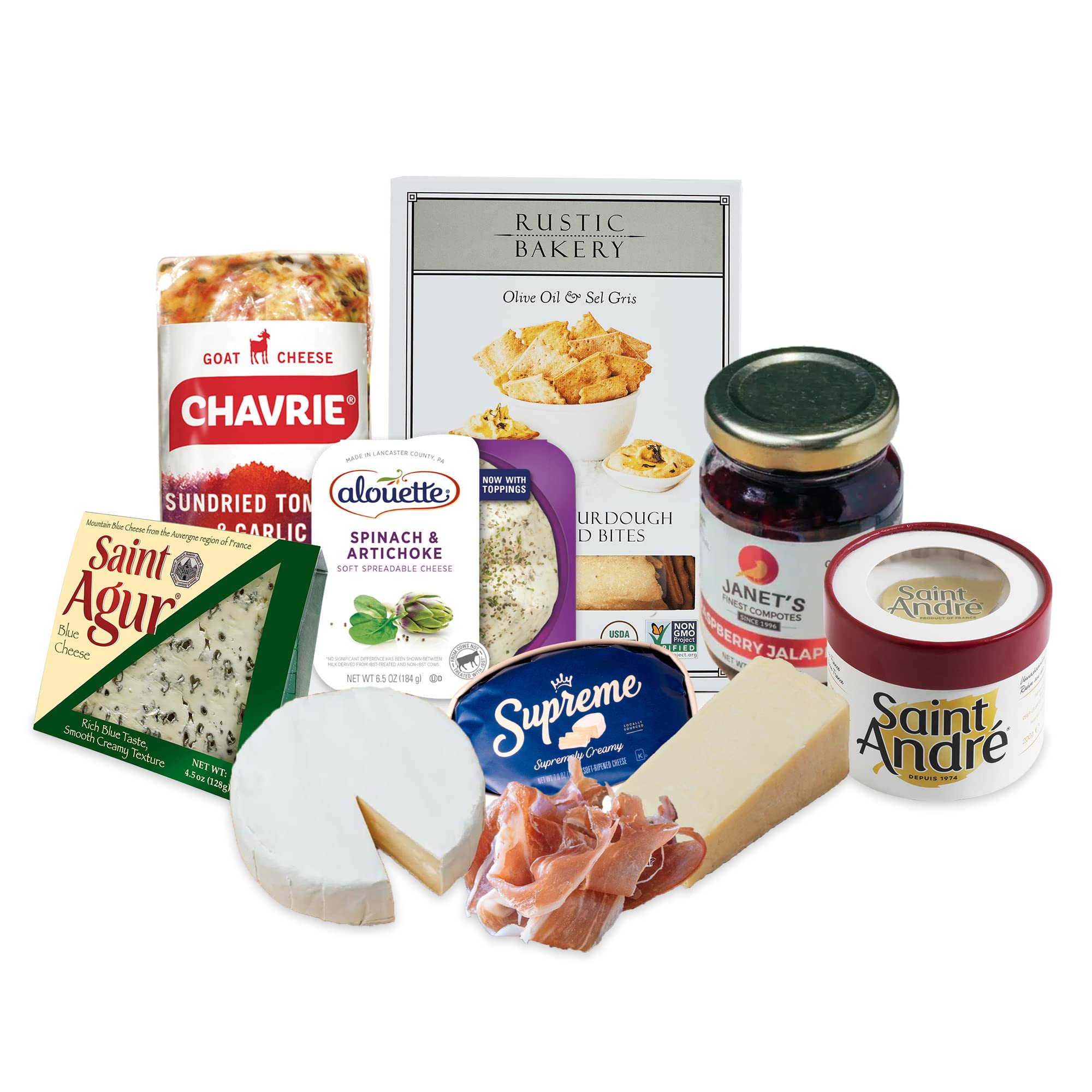 Premium Cheese Lover's Holiday Gift Box - 12-Piece Party Platter with 7 Gourmet Cheeses & 4 Artisanal Accompaniments - Luxury Cheese Sampler Gift Set for Christmas, New Year & Special Occasions
