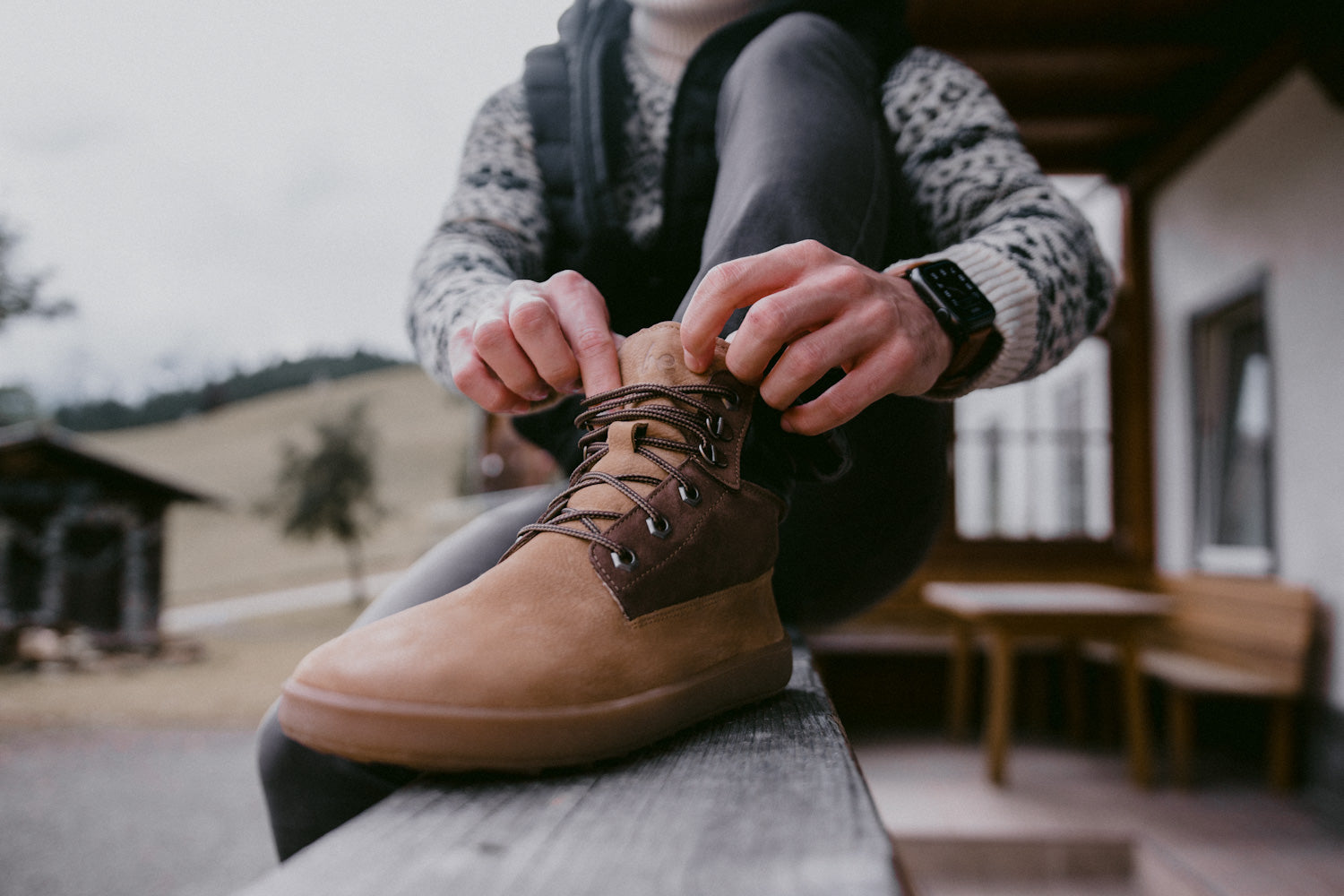 Barefoot Boots for Women & Men - Be Lenka Nevada Neo in Sand & Dark Brown | Minimalist Comfort for Hiking, Travel & Everyday Wear
