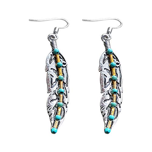 Boho Gemstone Dangle Earrings for Women - Vintage Turquoise Drop Hook Earrings for Engagement, Wedding & Everyday Wear | Boho Chic Jewelry Gift for Her