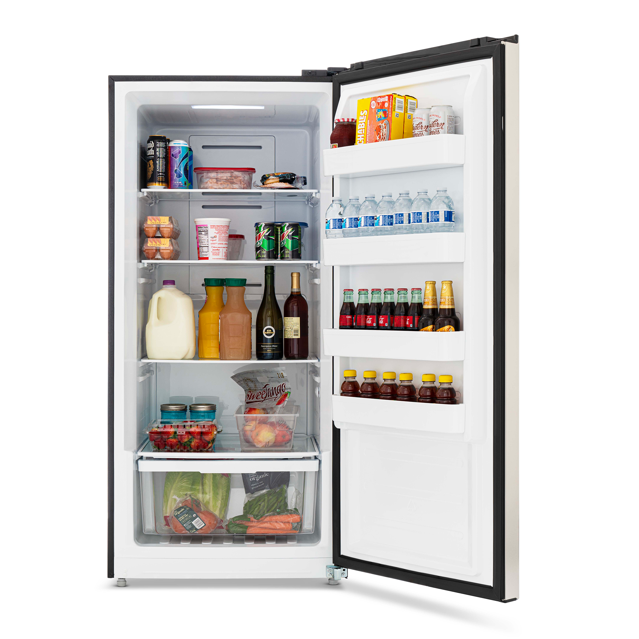 Newair® 13.8 Cu. Ft. Stainless Steel Upright Freezer - Energy Efficient Deep Freezer for Home, Restaurant & Commercial Use - Perfect for Storing Meat, Frozen Foods & Bulk Groceries