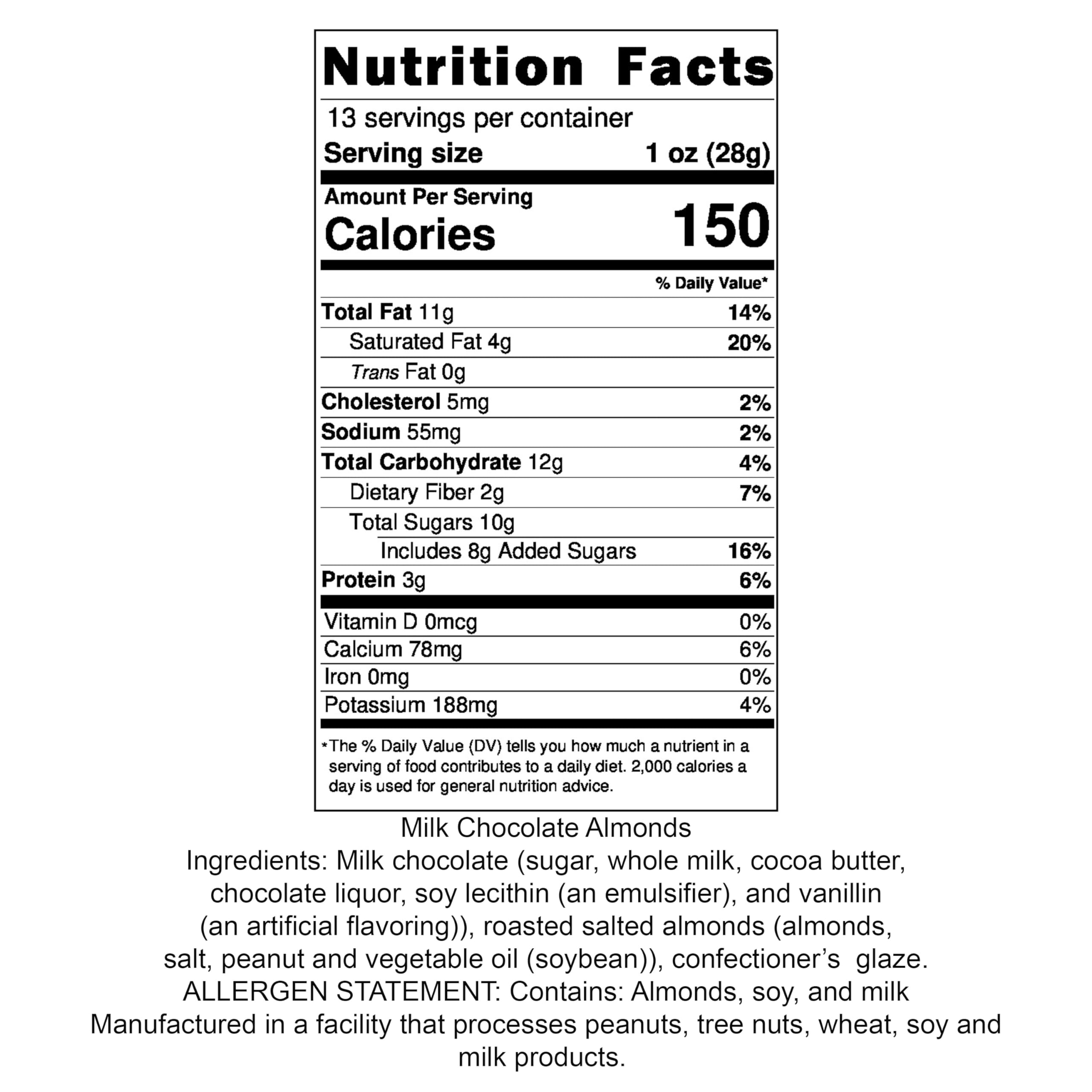 Premium Milk Chocolate Covered Almonds - 13 oz (2 Bags) - Gourmet Chocolate Candy for Gifts, Parties & Snacking