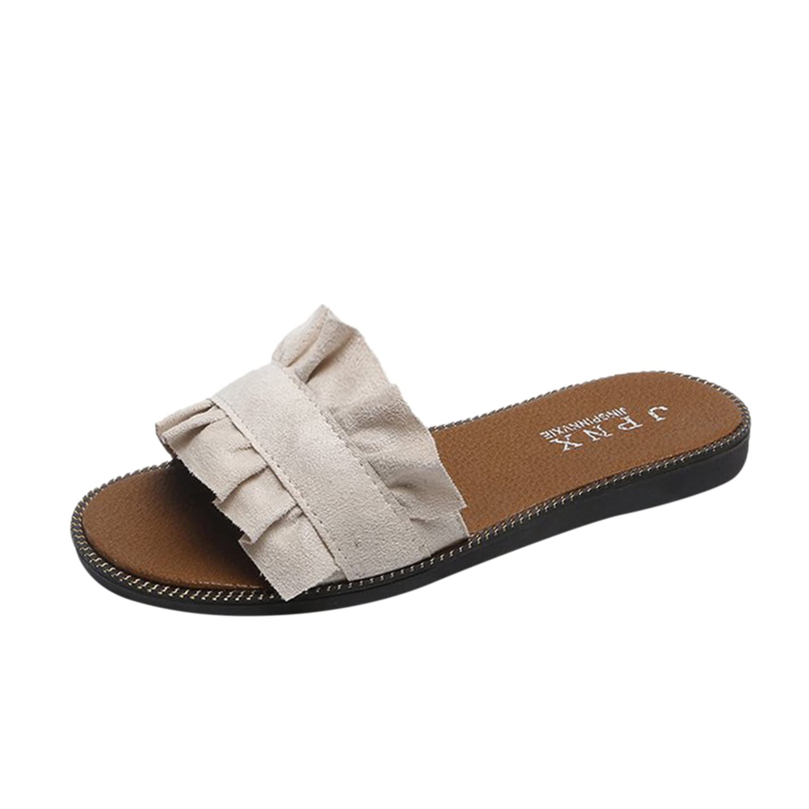 Women's Summer Sandals - Comfortable Roman Flat Outdoor Slippers with Plush Socks for Beach, Poolside & Casual Wear
