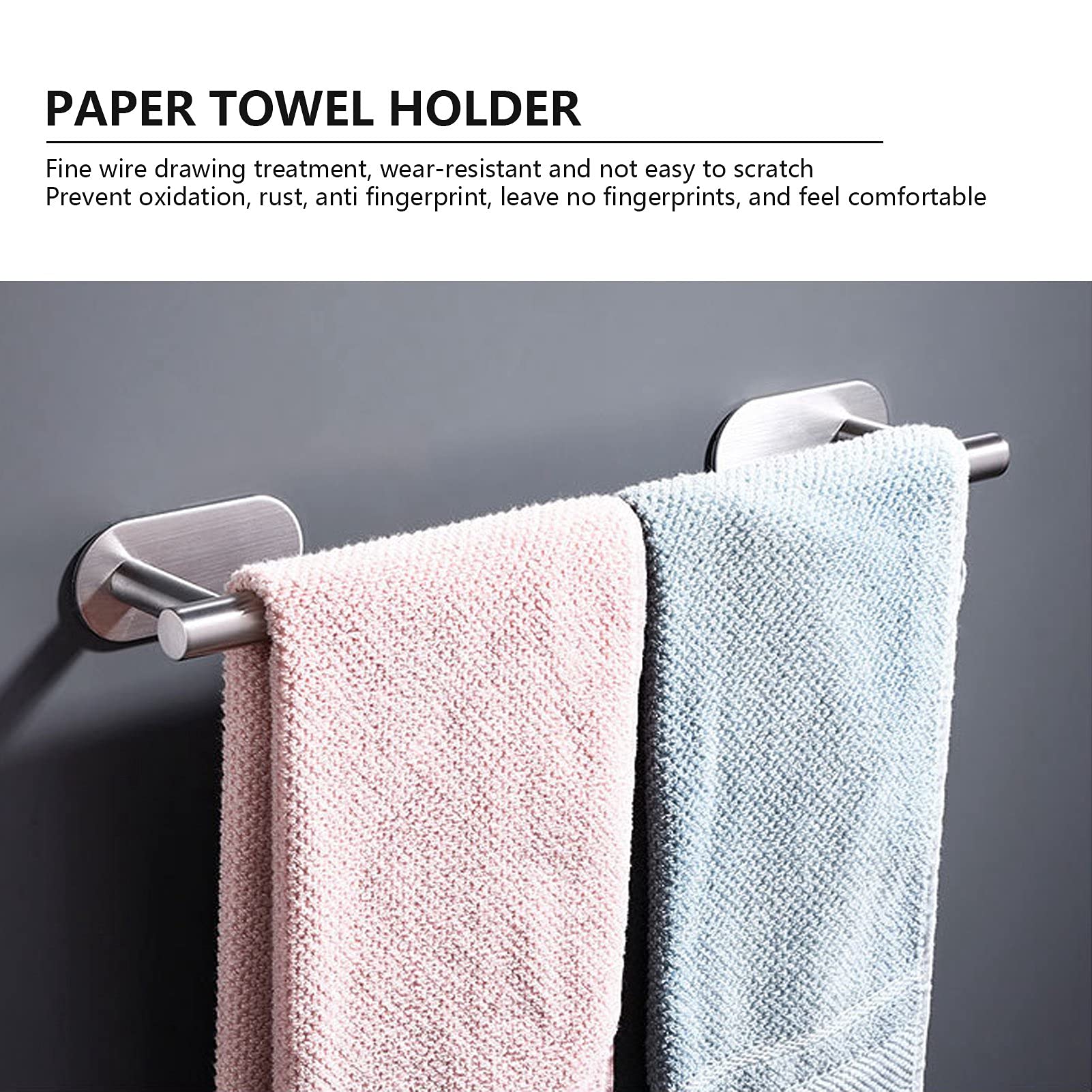 Stainless Steel Under Cabinet Paper Towel Holder - Wall Mount Adhesive Napkin Dispenser for Kitchen, Bathroom, Office | Space-Saving & Durable SUS304 Design