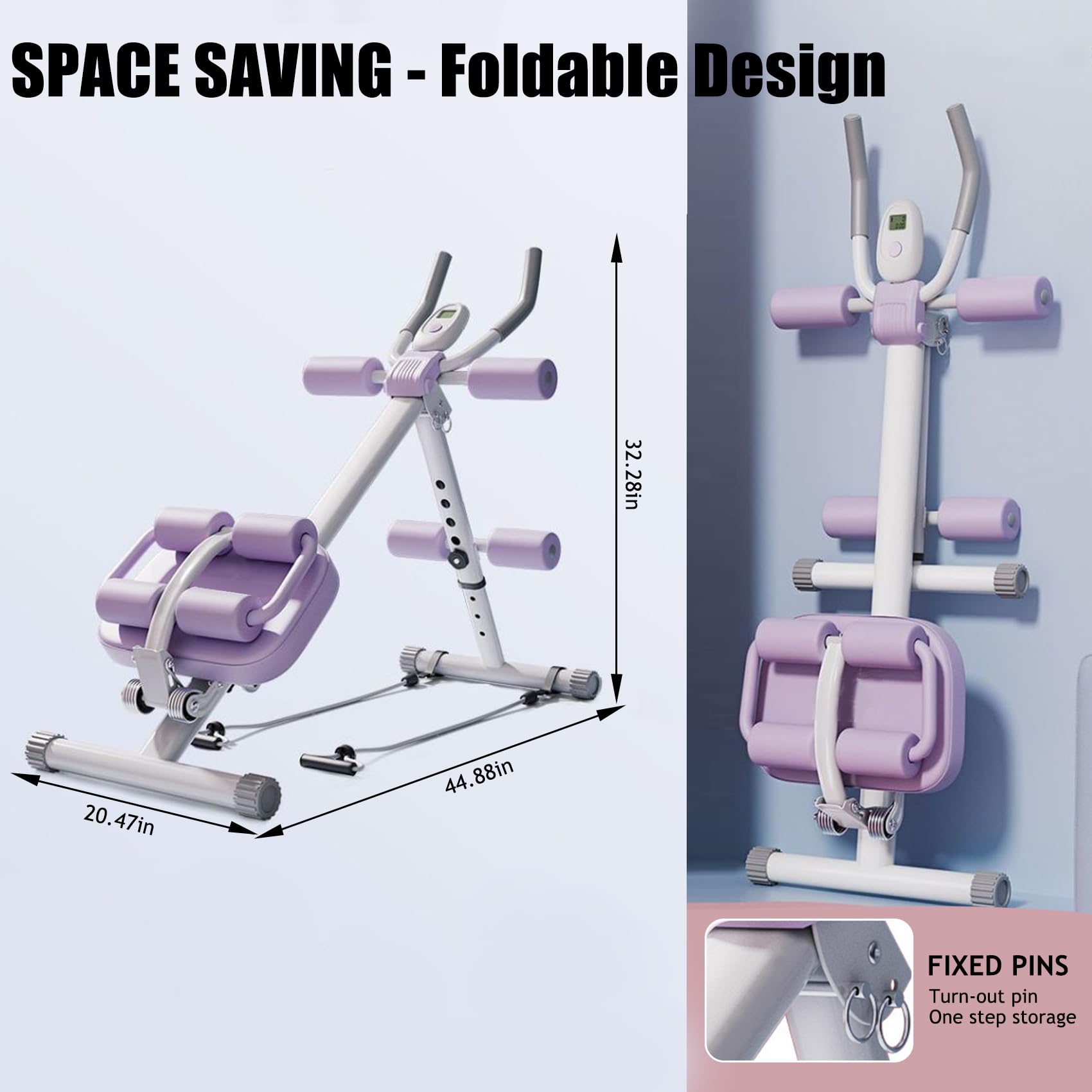 Wooa Ab Machine - Adjustable Ab Trainer for Core Workouts, Home Gym Equipment for Stomach & Waist Toning | Perfect for Home Fitness, Office Workouts & Strength Training