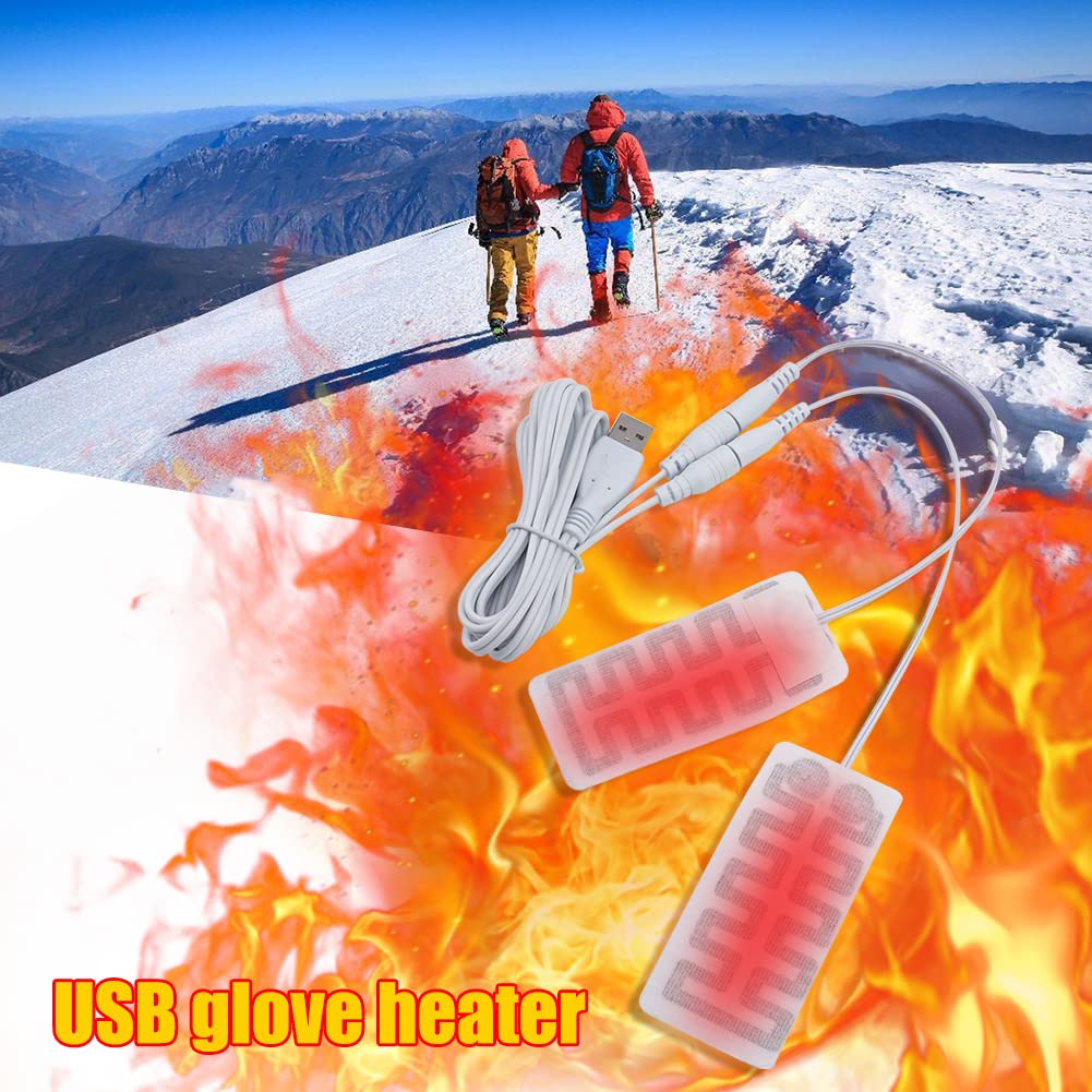Electric Heating Gloves - Lightweight 5V USB Rechargeable Hand Warmers with Carbon Fiber Technology for Men & Women - Perfect for Camping, Hiking, Skiing, and Winter Outdoor Activities