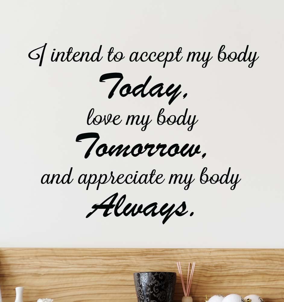 Inspirational Wall Vinyl Decal - 'Love My Body' Motivational Quote Sticker for Gym, Spa & Home Decor | Self-Care Art for Bedroom, Yoga Studio & Workout Room
