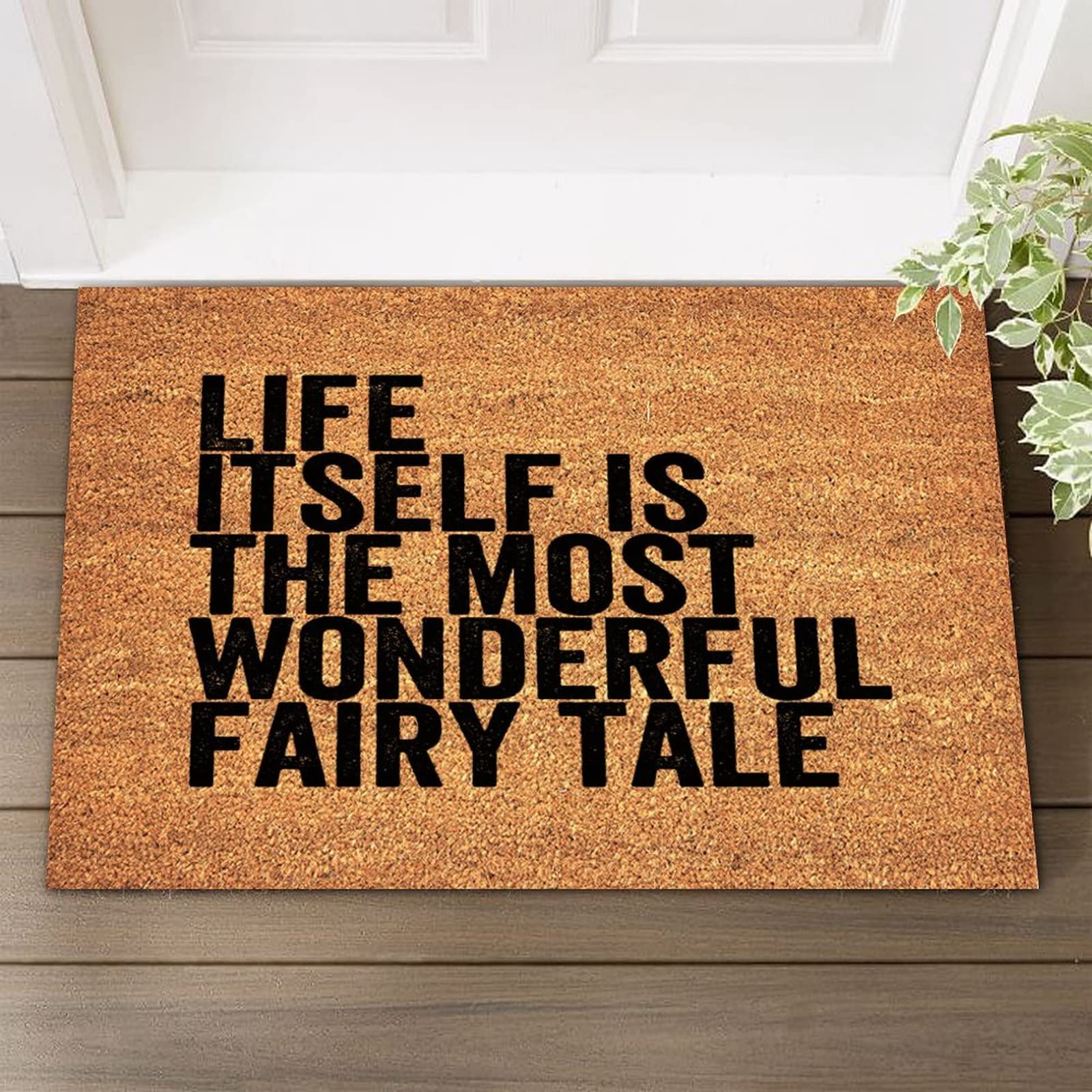 16x24in Natural Coconut Coir Door Mat - Weather Resistant Welcome Mat for Porch, Patio & Front Door - Farmhouse Style Housewarming Gift - Perfect for Apartments, Entrances & Outdoor Use