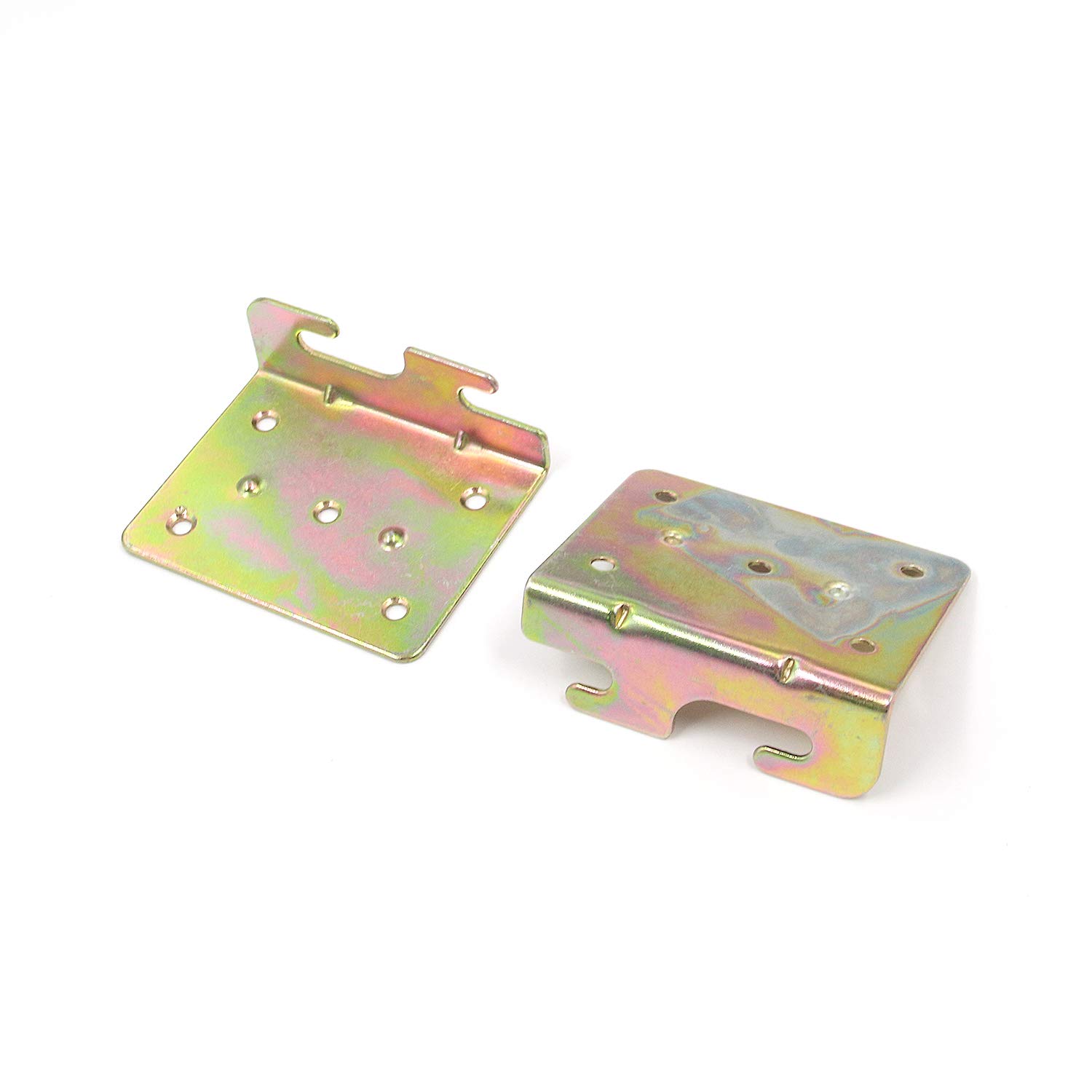 4Pcs Heavy Duty Universal C-Bed Rail Brackets Hinge with 2 Hooks - 90x68mm (3.5x2.7inch) Zinc Finish - for Bed Frames, Headboard & Footboard Installation - Perfect for Bedroom Furniture Assembly and DIY Home Improvement Projects