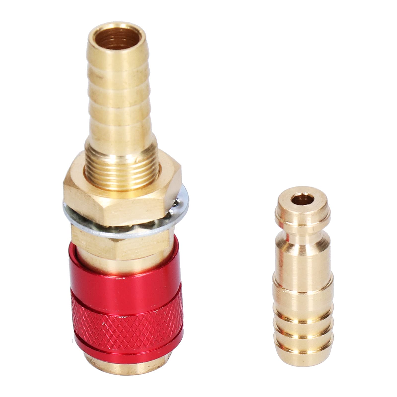 Brass M10 Quick Hose Connector for Torch Welding - Red