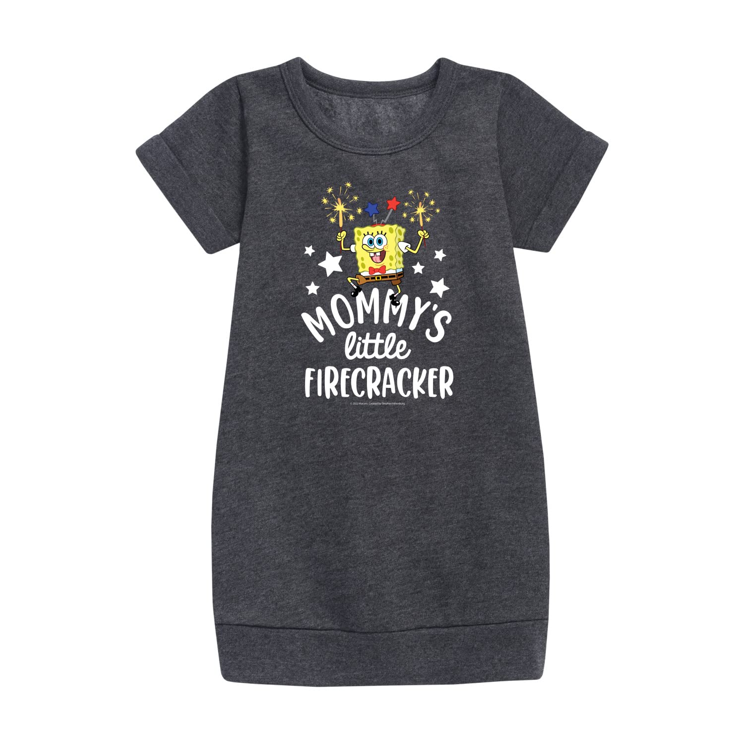 SpongeBob SquarePants Toddler & Youth Girls Fleece Dress - Mommy's Little Firecracker - Soft & Cozy Kids' Outfit for Playdates & Family Gatherings
