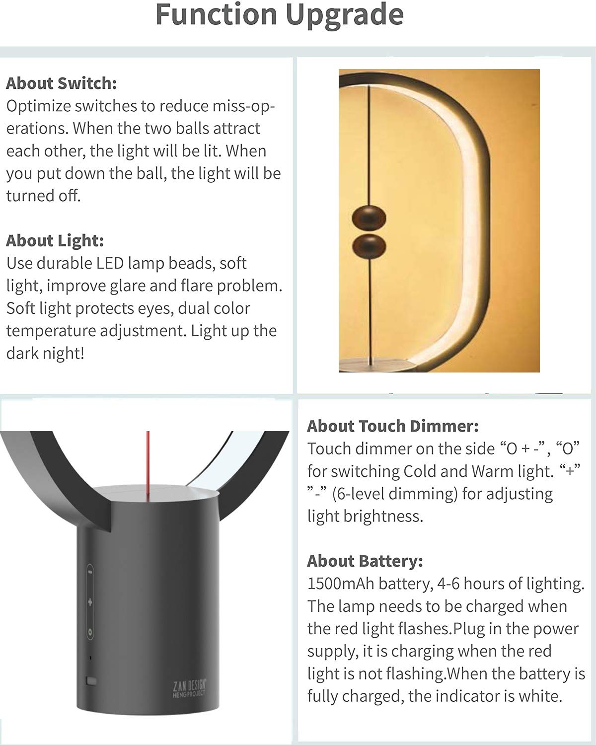 Modern Touch Dimmer Table Lamp for Bedroom - 3-Level Brightness Rechargeable LED Nightstand Lamp with USB Charging, Bedside Reading Light for Home, Office & College Dorm - Perfect for Night Reading and Ambient Lighting (Black)