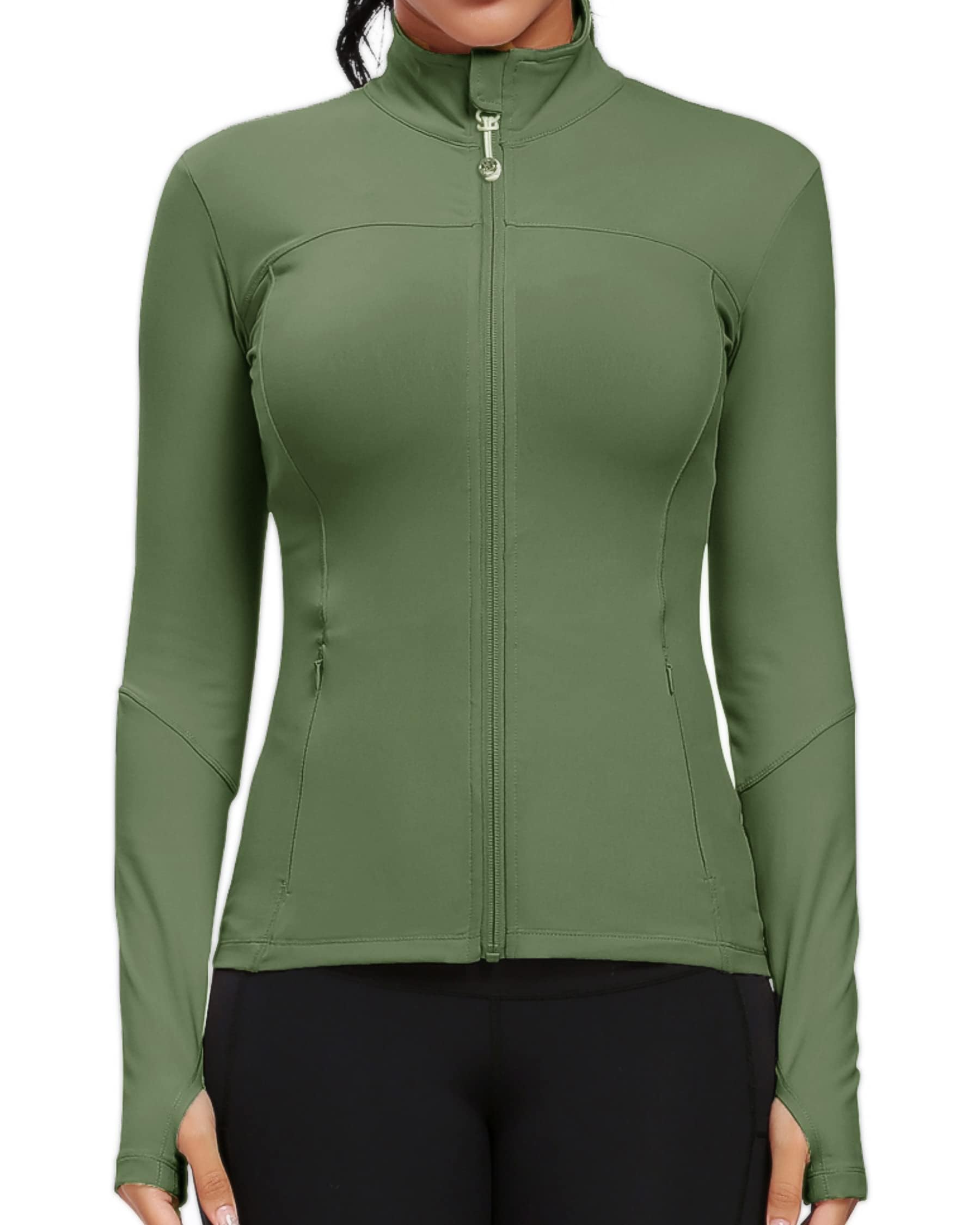 GYM RAINBOW Women's Lightweight Full Zip Workout Jacket - Slim Fit Athletic Running Sports Track Jacket with Pockets for Gym, Jogging & Outdoor Activities