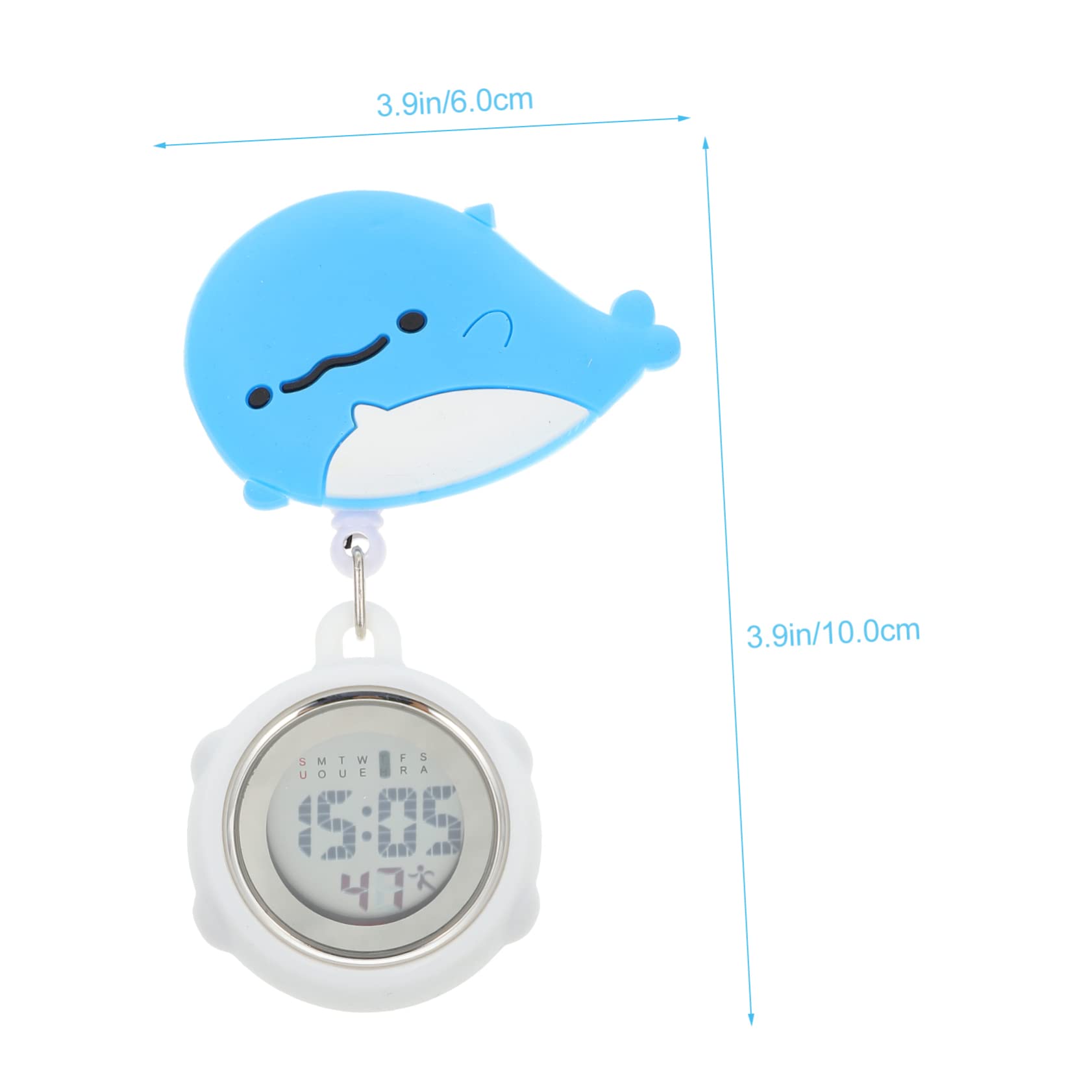 Holibanna 2-Pack Nurse Watch with Badge Clip - Digital Fob Watch for Women - Blue Stainless Steel Hanging Watch with Alarm & Timer - Perfect for Nurses, Doctors & Healthcare Professionals (Ideal for Hospital Shifts & Medical Duties)