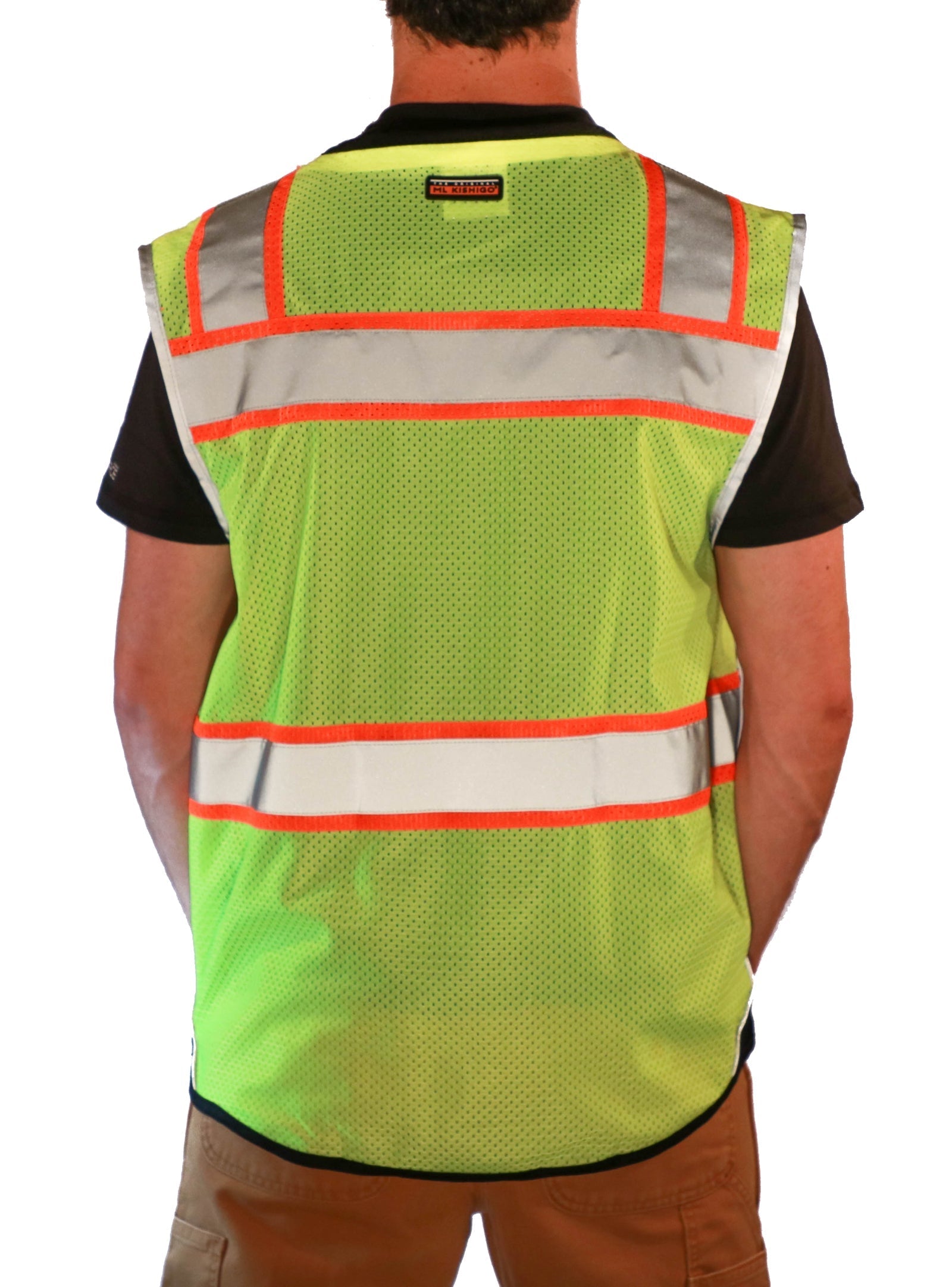 ML Kishigo Premium Black Series Men's Safety Vest - High Visibility Workwear for Construction, Road Work & Emergency Response