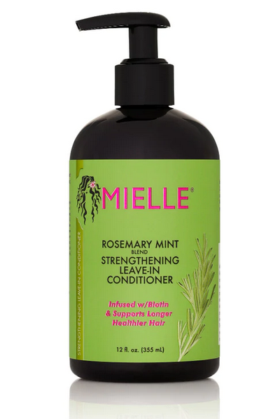 MIELLE Rosemary Mint Strengthening Leave-In Conditioner for Damaged Hair - Hydrating & Repairing Treatment for Curly, Coily & Natural Hair - Perfect for Daily Use & Heat Protection