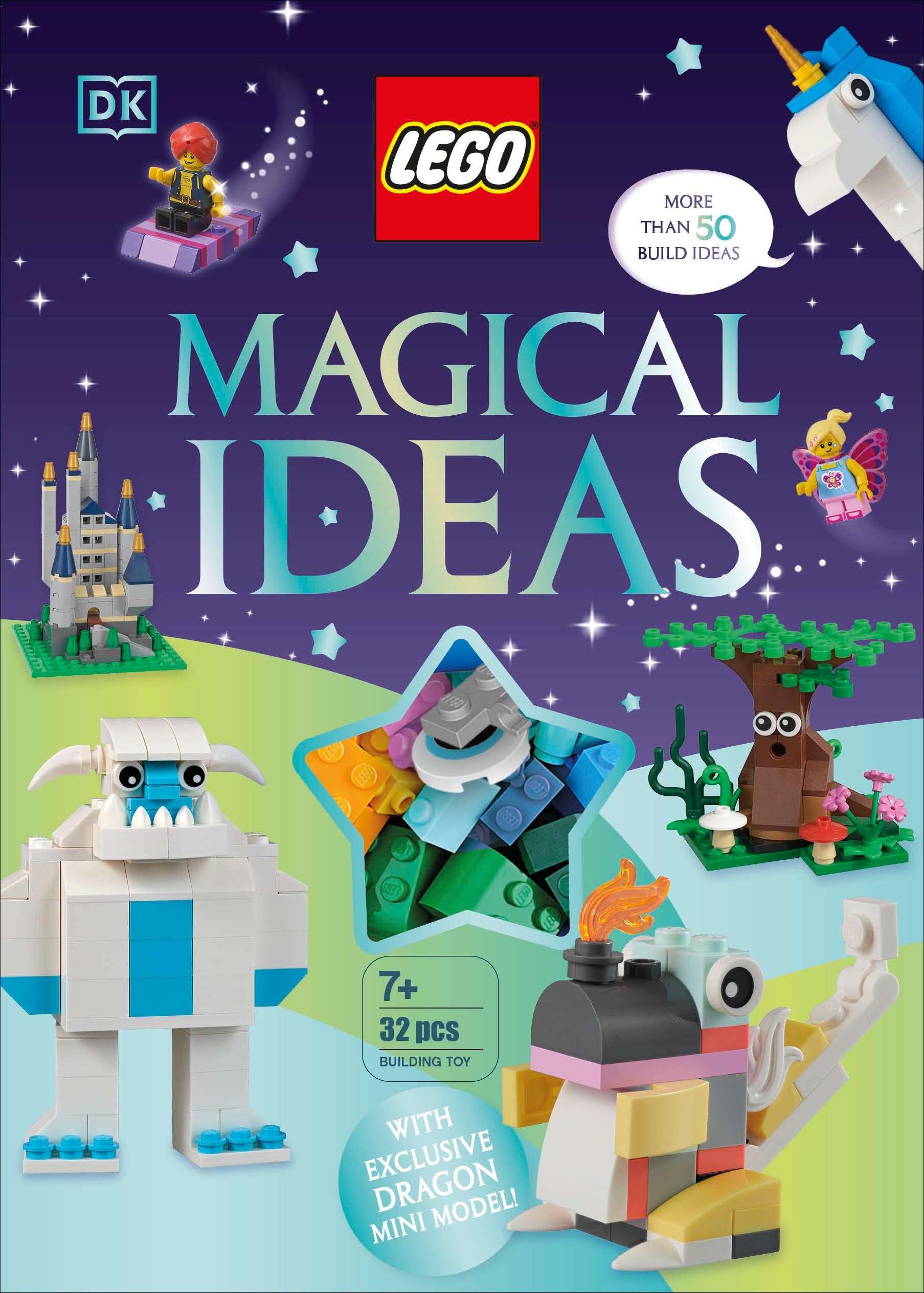 LEGO Magical Ideas Building Kit with Exclusive Neon Dragon Model - Creative Construction Toy for Kids & Adults - Perfect for Birthday Gifts, STEM Learning & Collectible Display