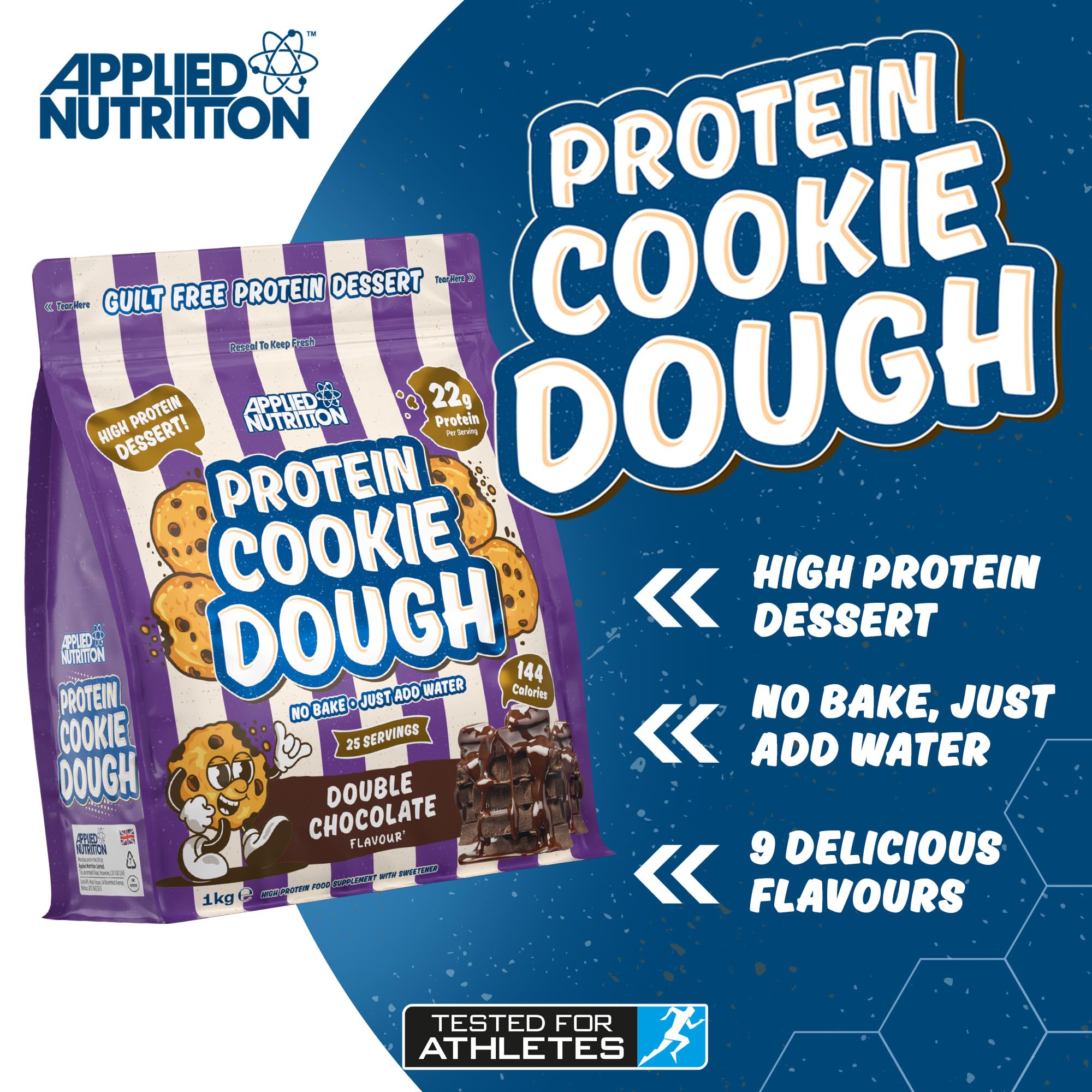 Applied Nutrition Protein Cookie Dough 1kg - High Protein Snack for Fitness & Weight Loss | Perfect for Post-Workout Recovery & Healthy Dessert