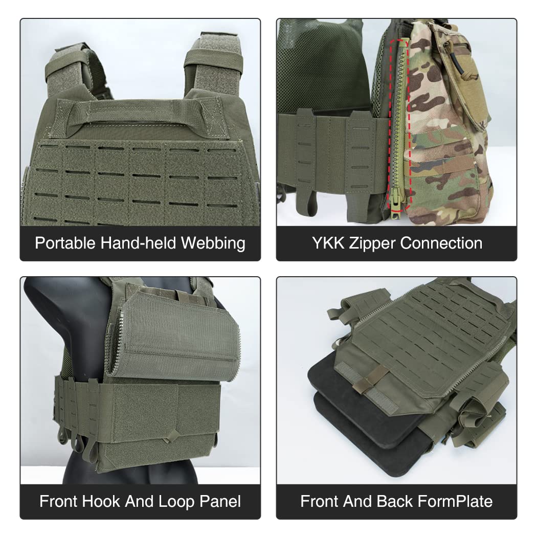 IDOGEAR Tactical Combat Vest for Hunting, Airsoft & Outdoor Training - Ranger Green - Durable Military Gear for Adventure & Survival Scenarios