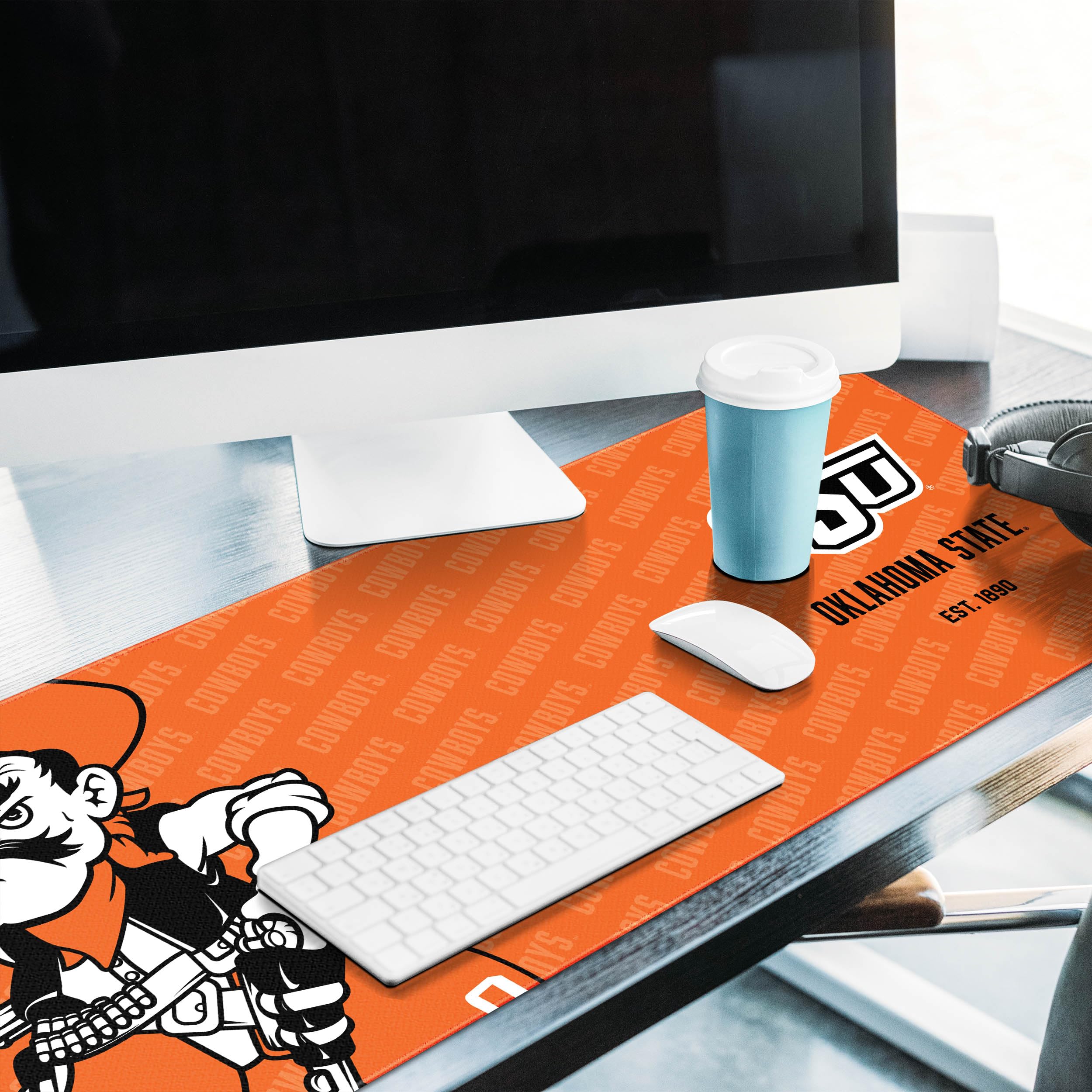 YouTheFan NCAA Oklahoma State Cowboys Logo Series Non-Slip Desk Pad - Perfect for Office, Home, and Dorm Room Organization (SMU Size)