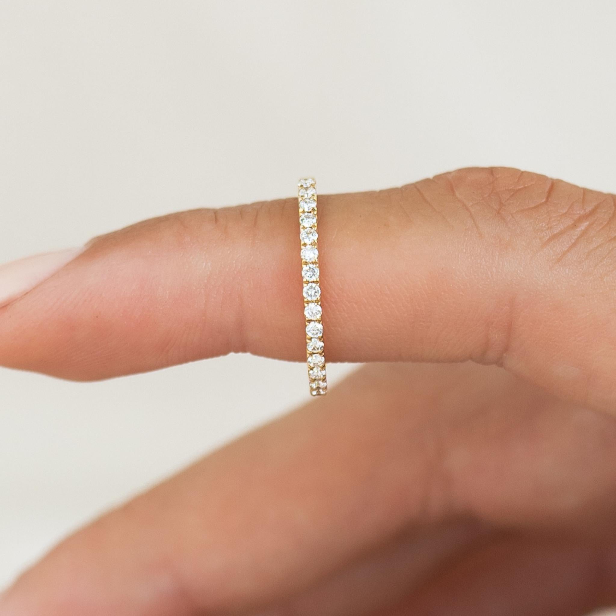 14K Gold Diamond Half Eternity Ring for Women - Elegant Stackable Wedding Band, Anniversary Gift for Her | Perfect for Bridal Jewelry, Valentine's Day & Special Occasions