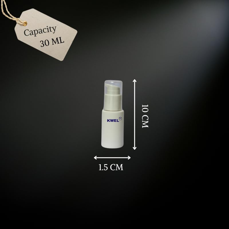 KWEL 30ML Airless Pump Bottle - Refillable Empty Cosmetic Container for Cream, Lotion & Gel (Pack of 2) | Perfect for Skincare, Travel & Salon Use