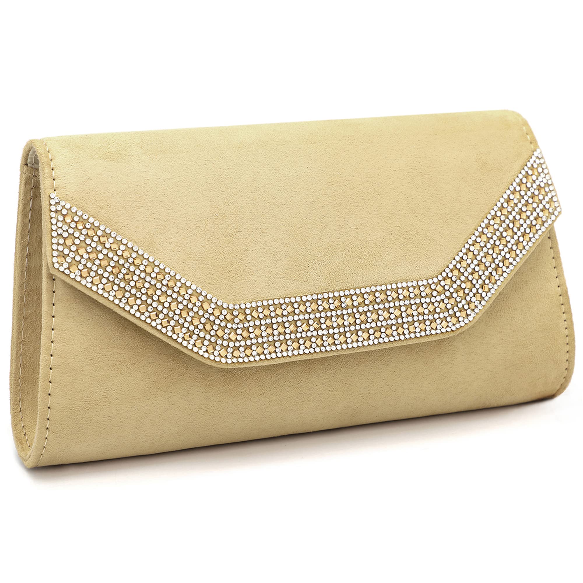 Women's Faux Suede Evening Clutch Purse - Elegant Envelope Handbag for Prom, Wedding, Cocktail Party & Special Occasions | Perfect for Date Night, Gala Events & Formal Gatherings
