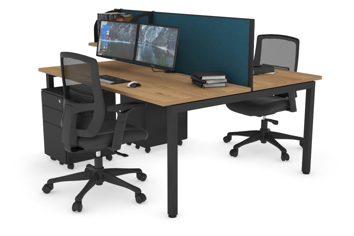 Quadro Square Legs 2 Person Office Workstation Desk - 1200L x 700W Modern Shared Workspace Solution for Home & Business Offices