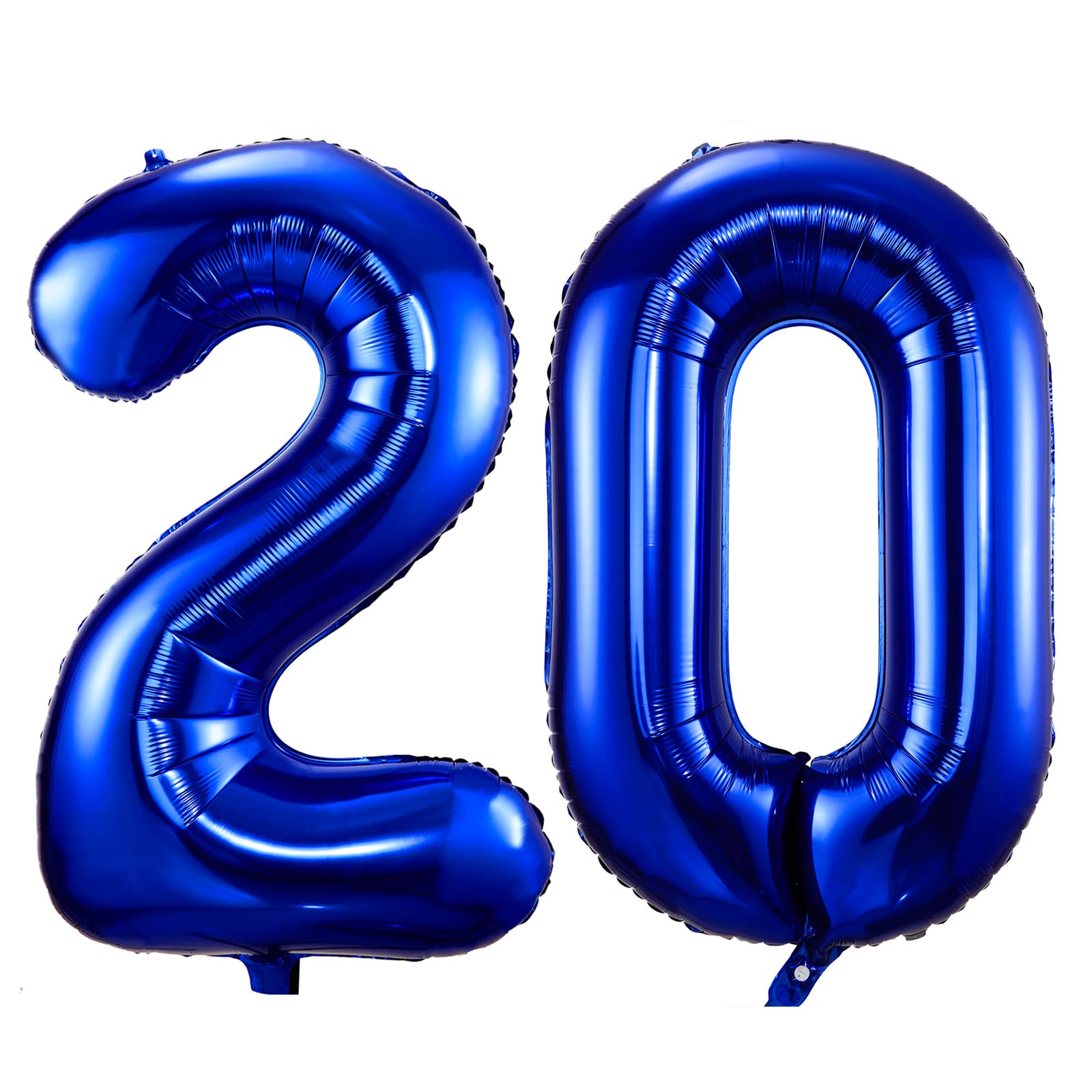 40 Inch Navy Blue Number 20 Balloons - Large Foil Mylar Digital Balloons for Birthday Parties, Graduation, Baby Shower & Anniversary Decorations - Perfect for Indoor/Outdoor Celebrations and Photo Backdrops
