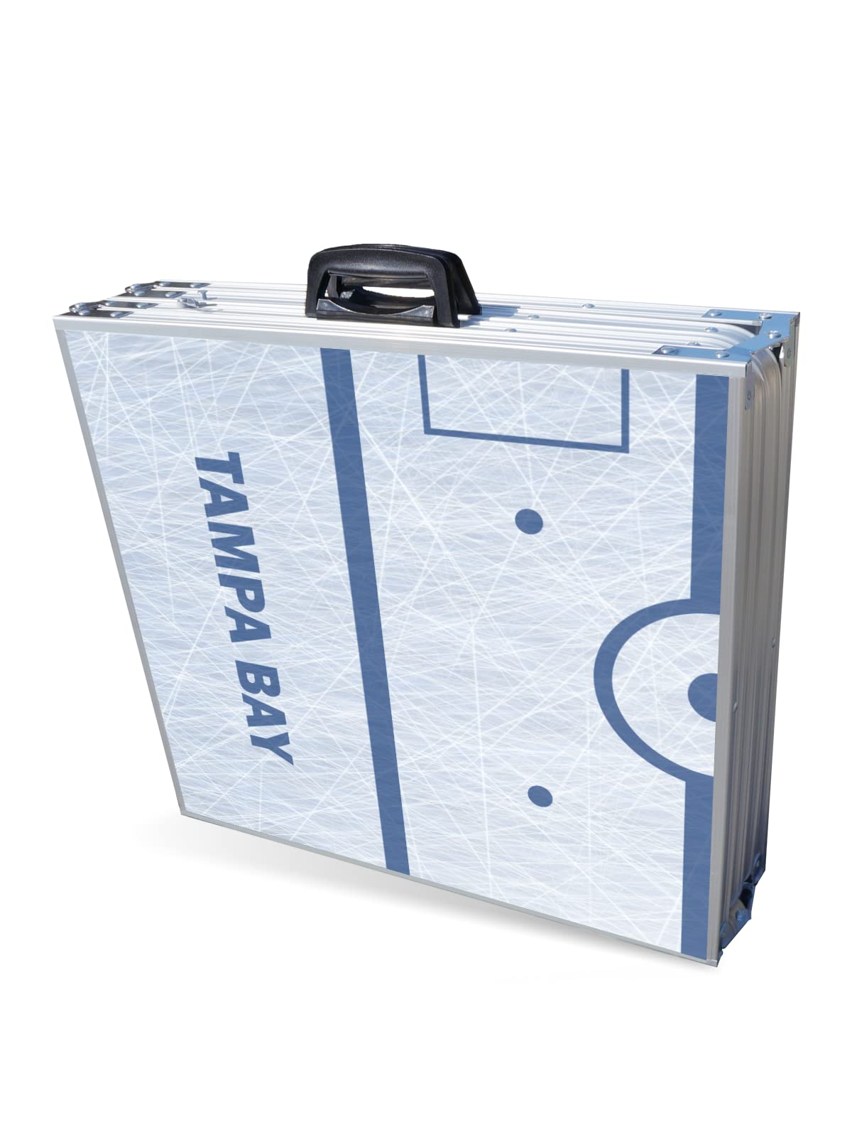 8-Foot Folding Portable Beer Pong Table with LED Lights & Custom Cup Holes - Tampa Bay Hockey Rink Design for Outdoor Parties, Tailgates & College Events (Multiple Models Available)