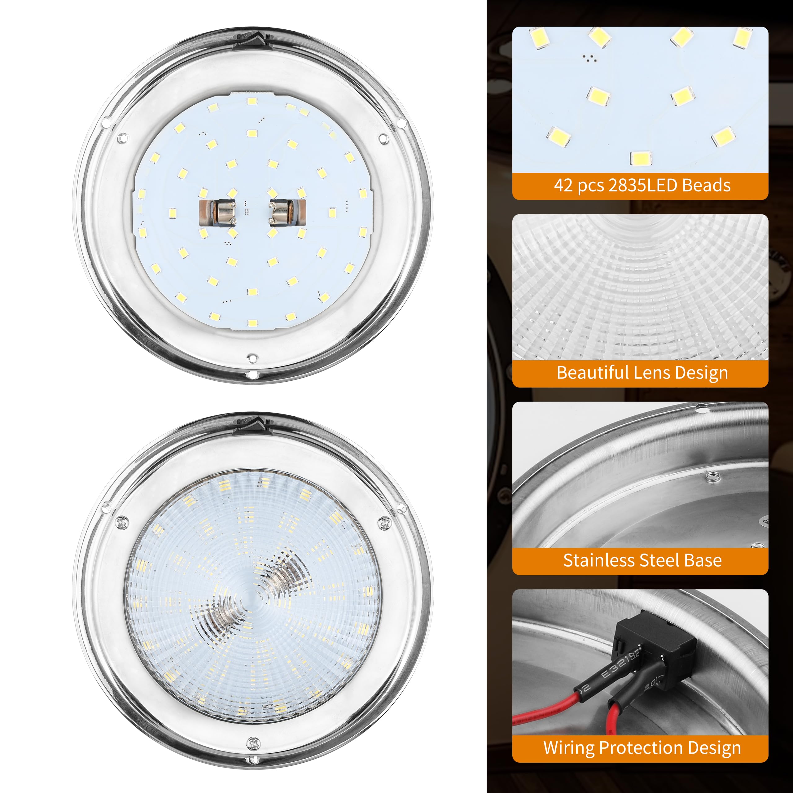 12V Marine LED Dome Light - 5.5