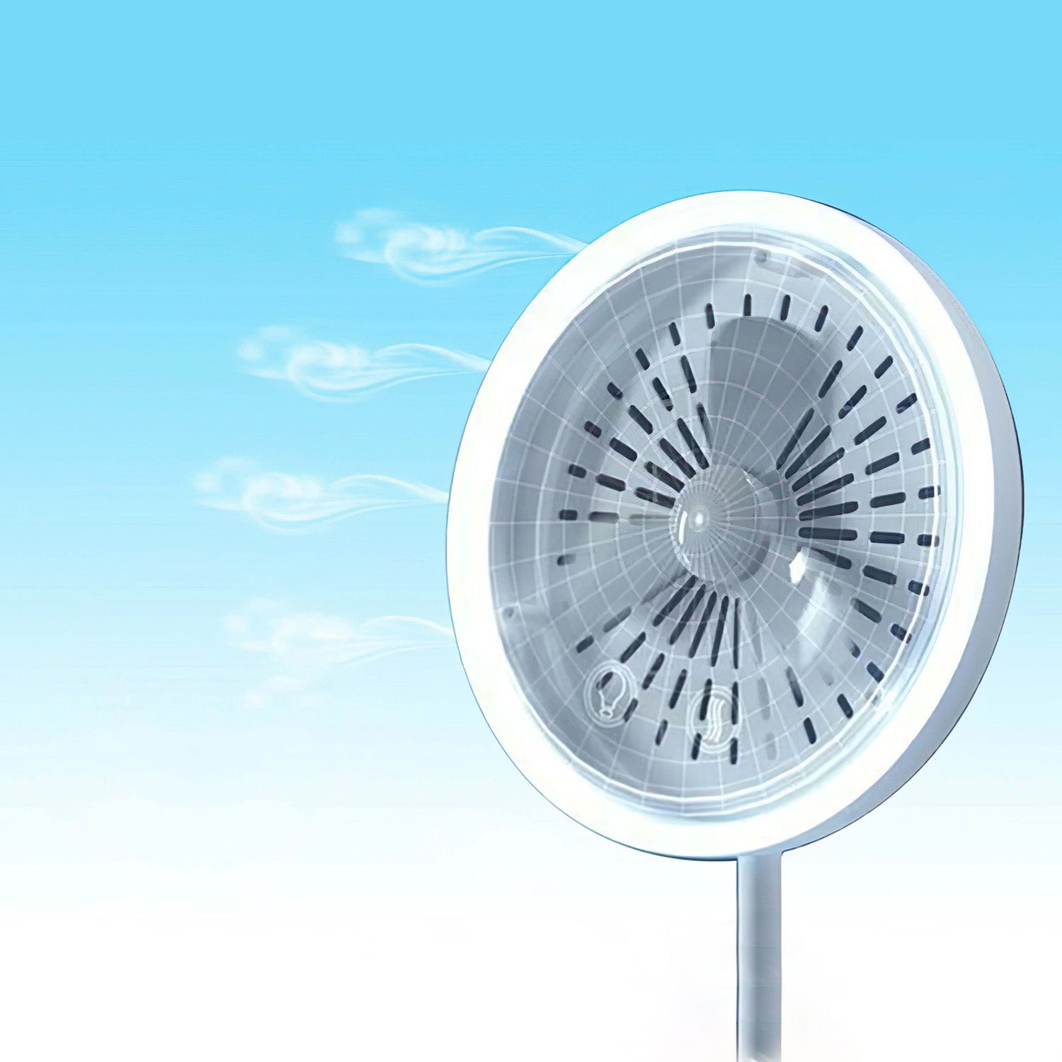CoolAire 3-in-1 USB Rechargeable LED Makeup Mirror with Fan | Portable Round Vanity Mirror with Adjustable Lighting | Perfect for Home, Travel & Salon Use
