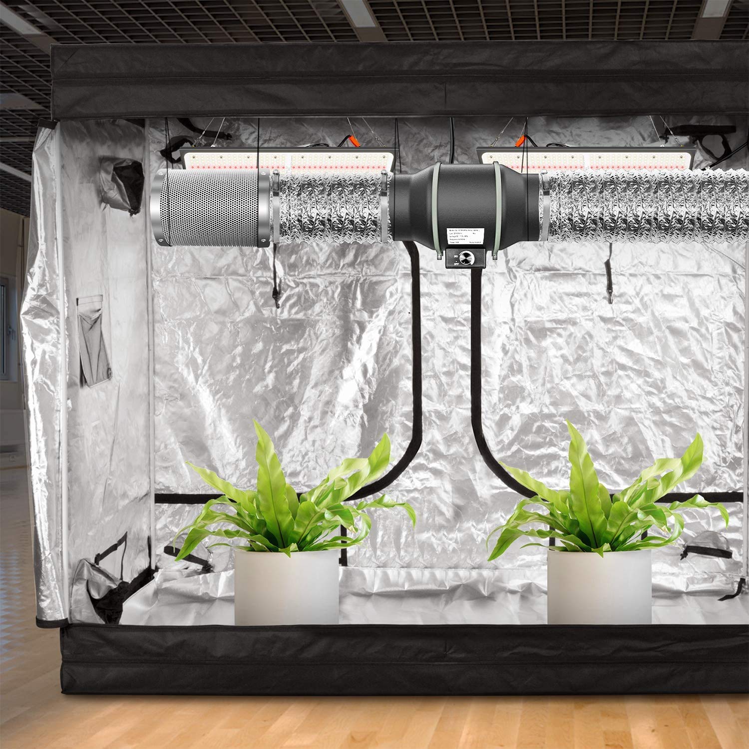 HealSmart 6 Inch Inline Duct Fan with Rotating Button Control - High CFM Ventilation Exhaust Fan for HVAC, Grow Tents, Hydroponics & Indoor Gardening | Perfect for Home, Greenhouse & Commercial Use