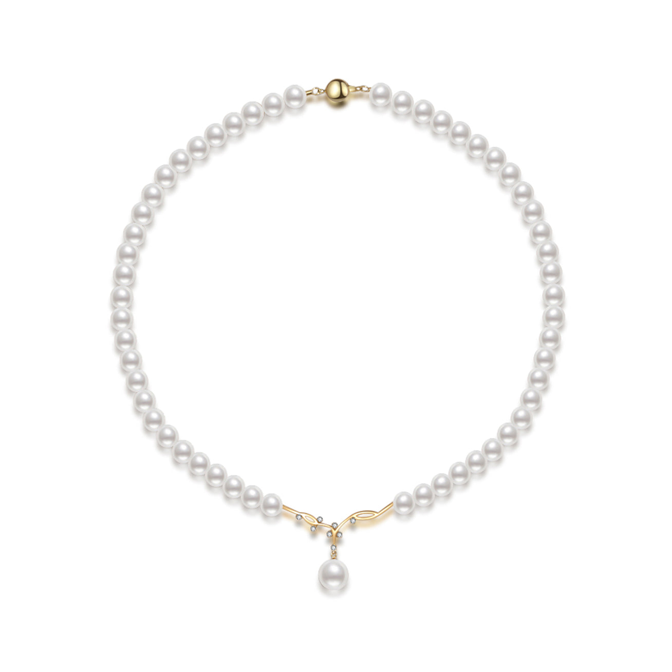 18K Gold Freshwater Pearl Necklace - Elegant Women's Jewelry Gift for Birthday, Anniversary & Wedding | KN00078 | STARRY | Perfect for Formal Events, Date Nights & Special Occasions