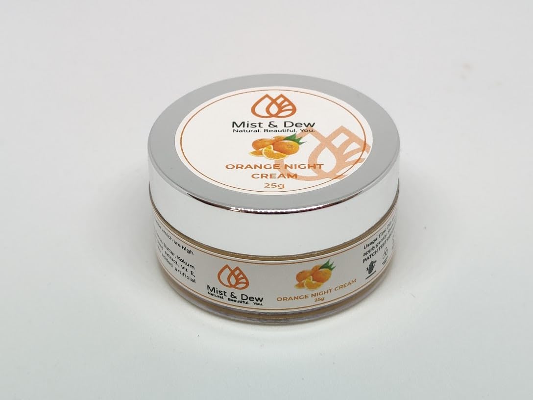 Orange Night Cream - 25g | Hydrating & Brightening Face Moisturizer for Overnight Skin Repair | Perfect for Dry & Dull Skin