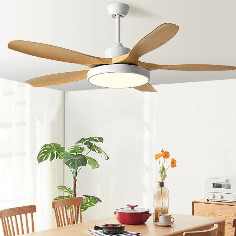 Starfish Simplicity Wooden Ceiling Fan with Light Kit - Modern 5 Blade Wood Fan with LED Light - Perfect for Bedroom, Living Room, and Patio