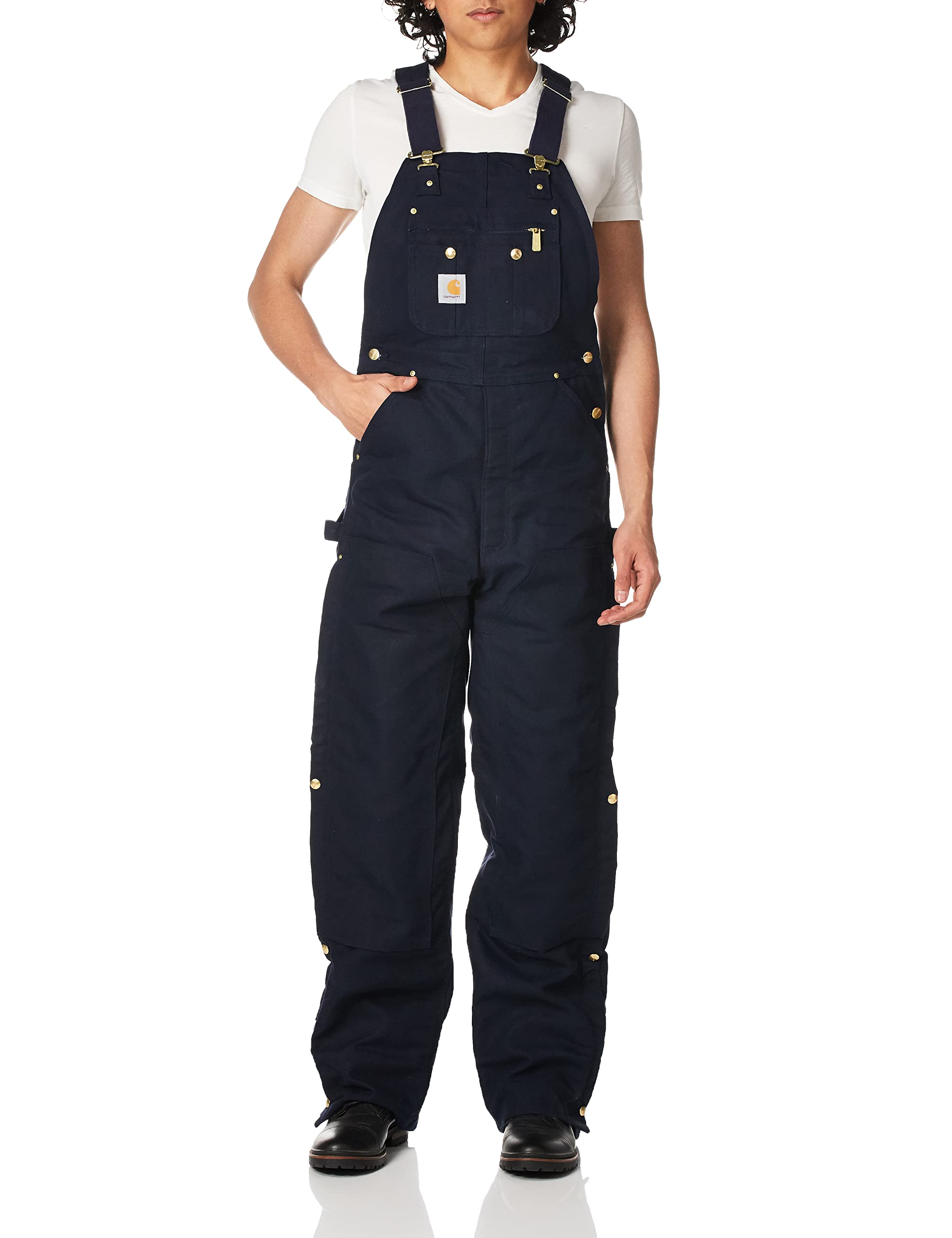Carhartt Men's Quilt Lined Zip To Thigh Bib Overalls R41 - Durable Workwear for Construction, Farming & Outdoor Activities | Heavy Duty Insulated Coveralls for Cold Weather