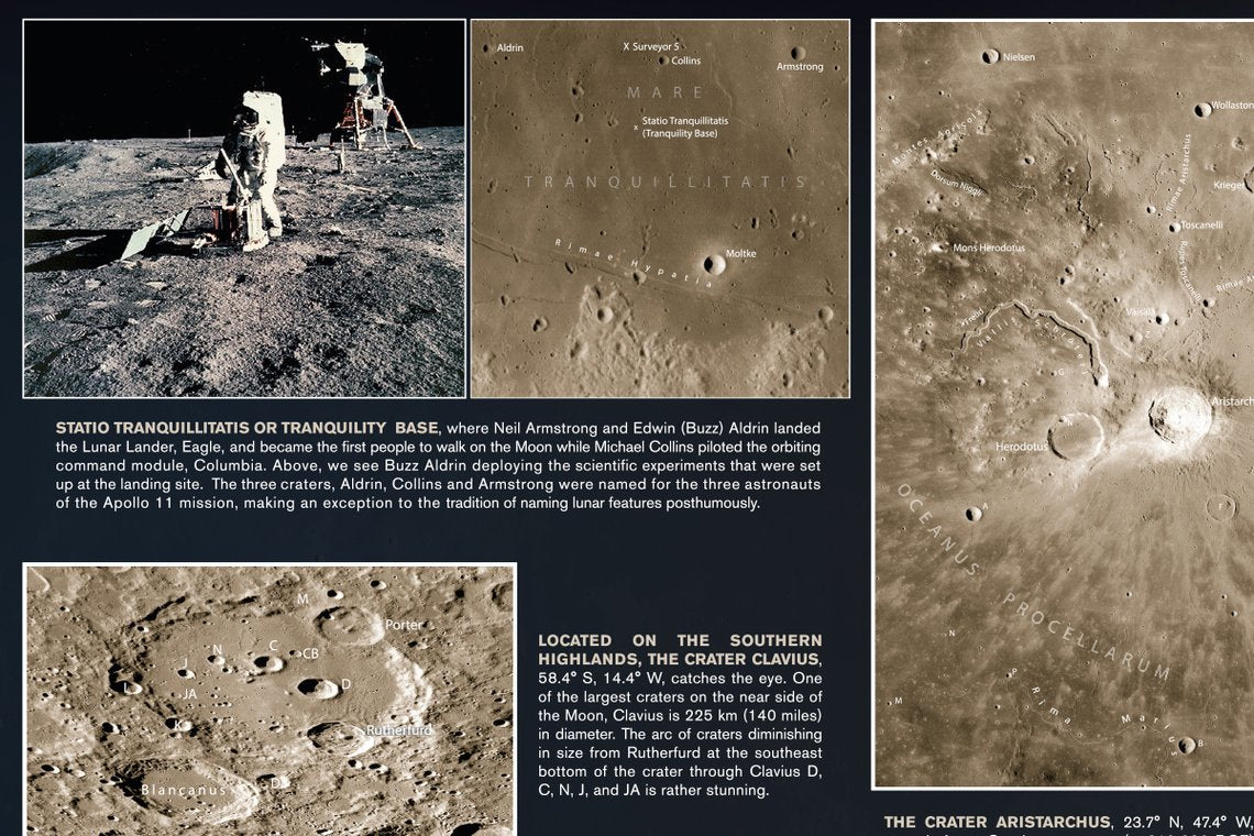 Observer's Map of the Moon (93704) - Detailed Lunar Chart for Astronomy Enthusiasts & Stargazers - Perfect for Telescope Observation, Night Sky Exploration & Space Education