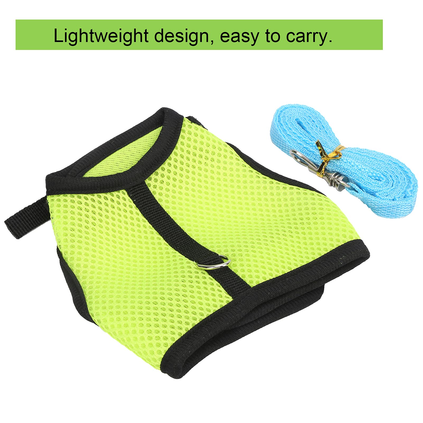 Small Dog Harness - Mesh Puppy Harness for Rabbits & Guinea Pigs (Green) - Perfect for Outdoor Walks