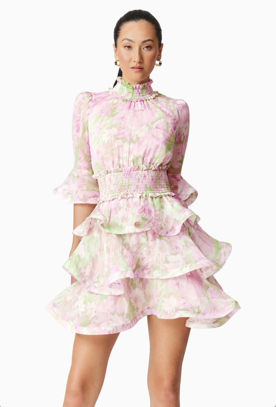 Morgan Floral Print Tiered Mini Dress - Women's Summer Boho Party Dress for Beach, Vacation & Date Night