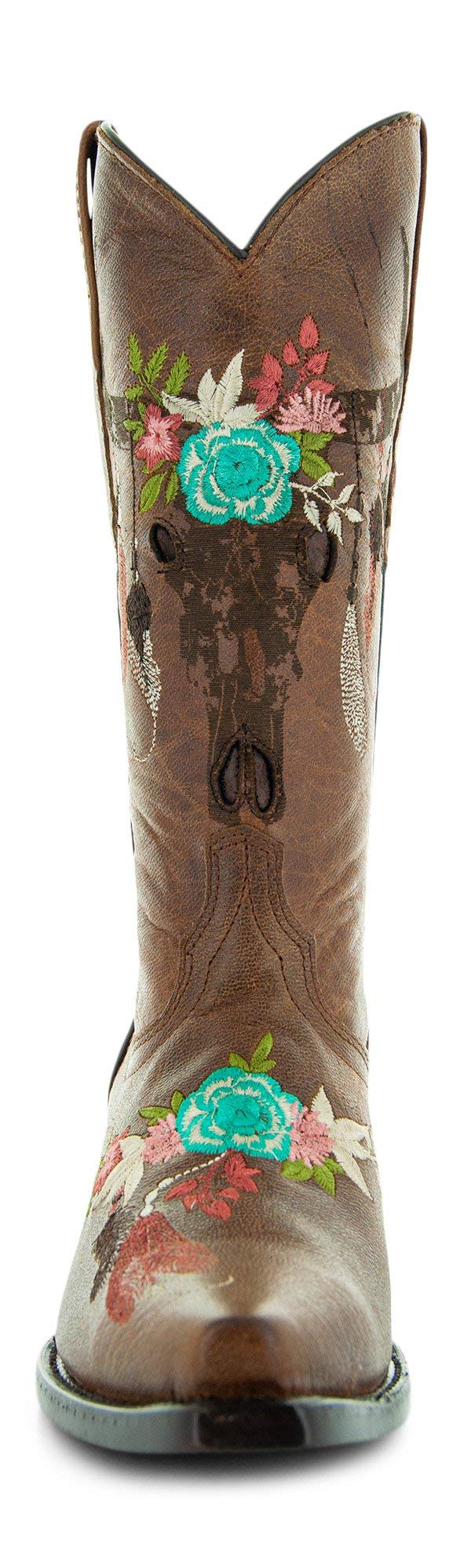 Soto Boots Longhorn Women's Fashion Cowgirl Boots M50029 - Stylish Western Ankle Boots for Country Dancing, Rodeo & Everyday Wear