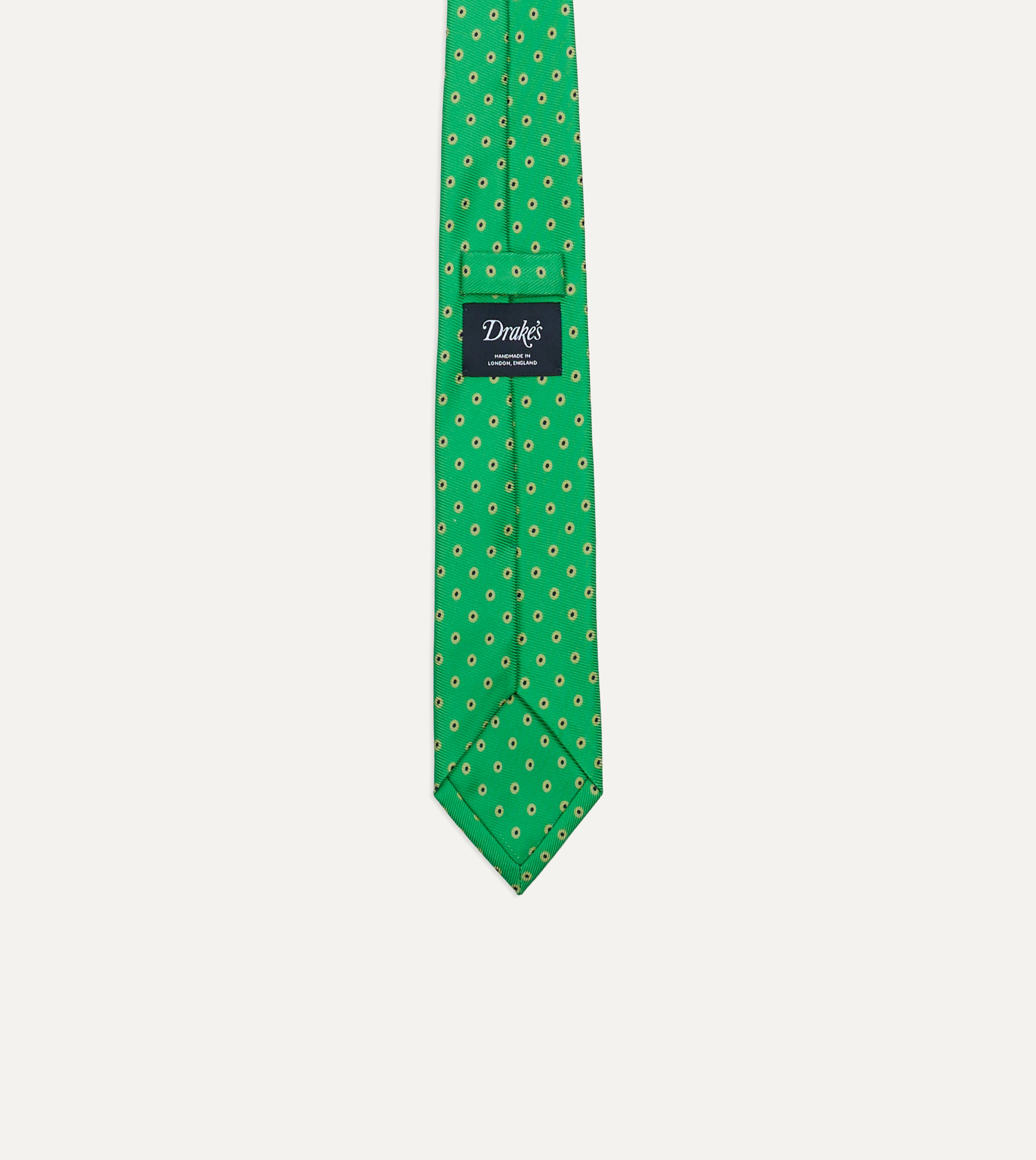Elegant Green Circular Dot Silk Self-Tipped Necktie for Men - Perfect for Business, Weddings & Formal Events