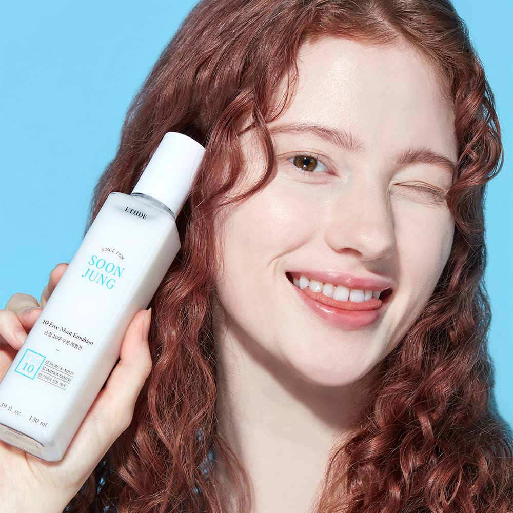 SoonJung 10-Free Moist Emulsion 130ml | Hypoallergenic Hydrating Face Lotion for Sensitive Skin Care | Korean Skincare for Daily Soothing