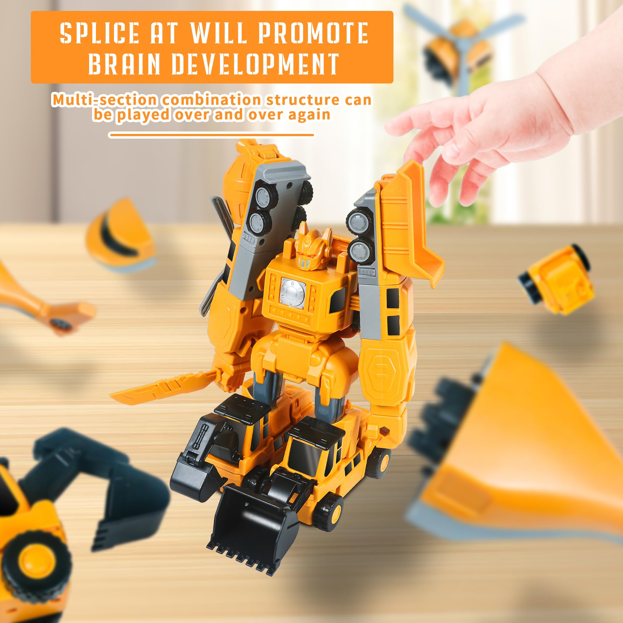 Magnetic Transform Engineering Car Toys - 35 Pcs Construction Vehicle Building Set with Storage Box, Transforming Robot Toy for Kids Ages 3-8 | STEM Learning, Birthday Gift, Indoor & Outdoor Play Activities